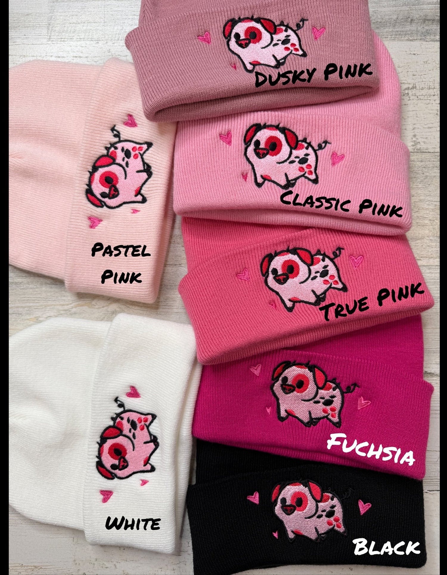Demonic Pet Pig Embroidered Beanie - DefiantThreads