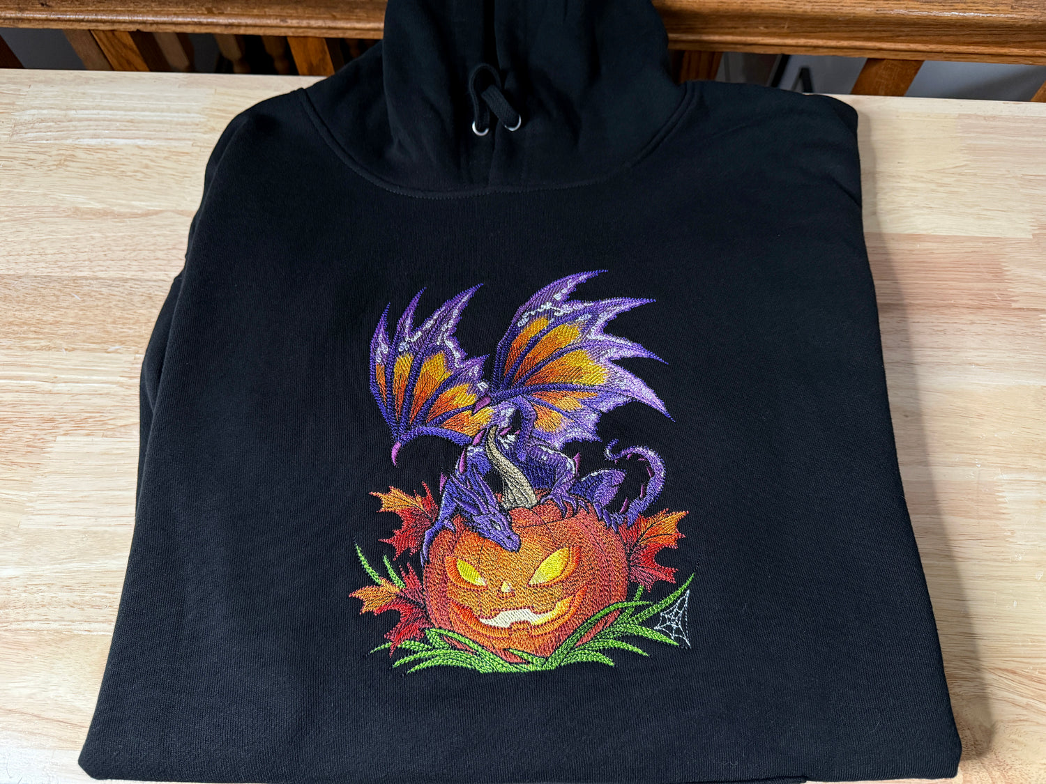 Halloween Jack-o'-Lantern Dragon Embroidered Sweatshirt