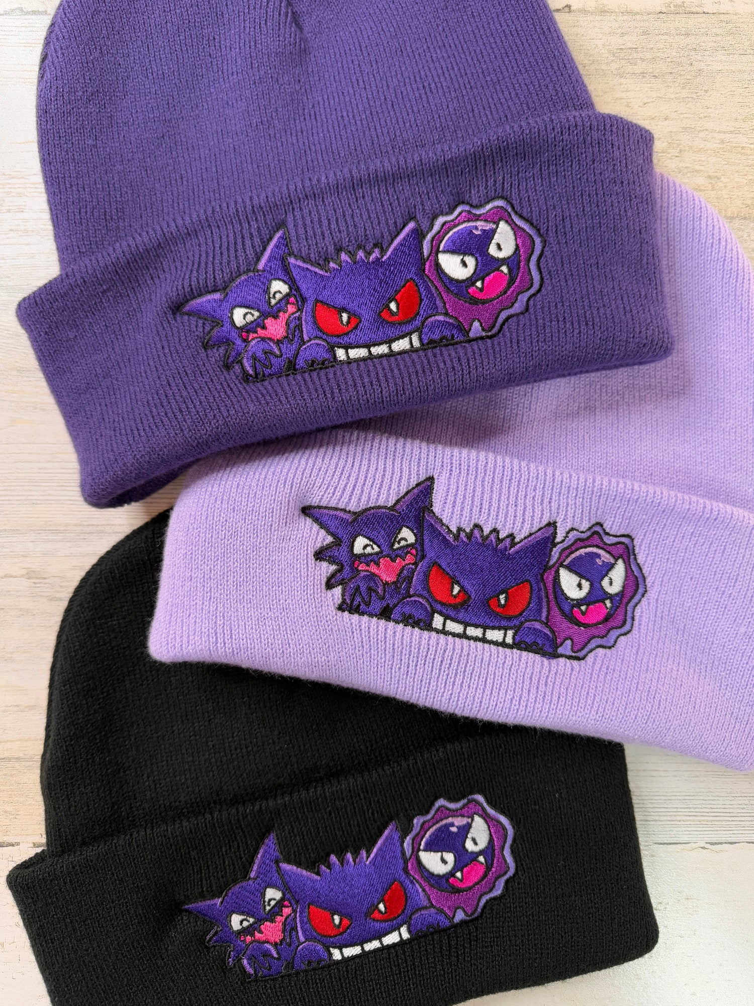 Ghostly Trio Embroidered Beanie