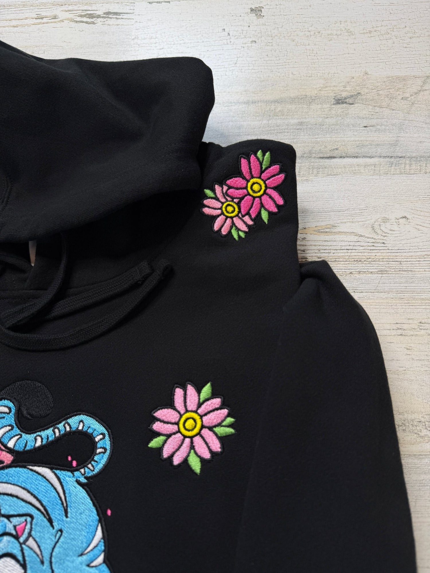 Blue Tiger Floral Embroidered Sweatshirt - DefiantThreads