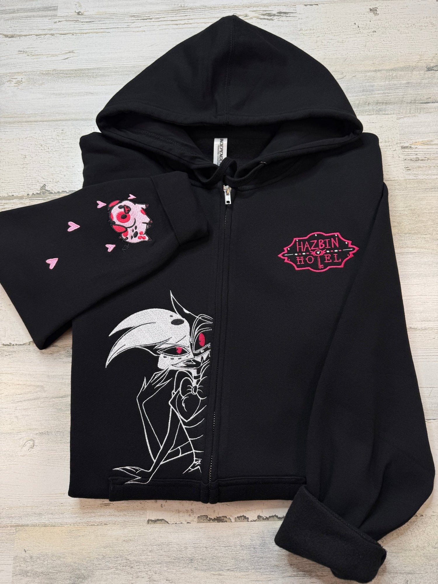 Angel Embroidered Full - Zip Sweatshirt - DefiantThreads