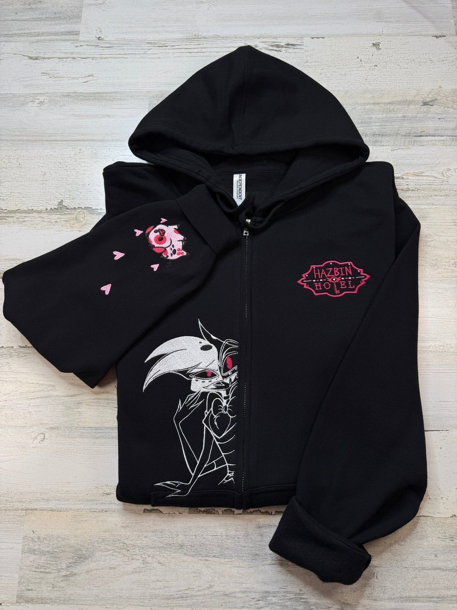 Angel Embroidered Full - Zip Sweatshirt - DefiantThreads