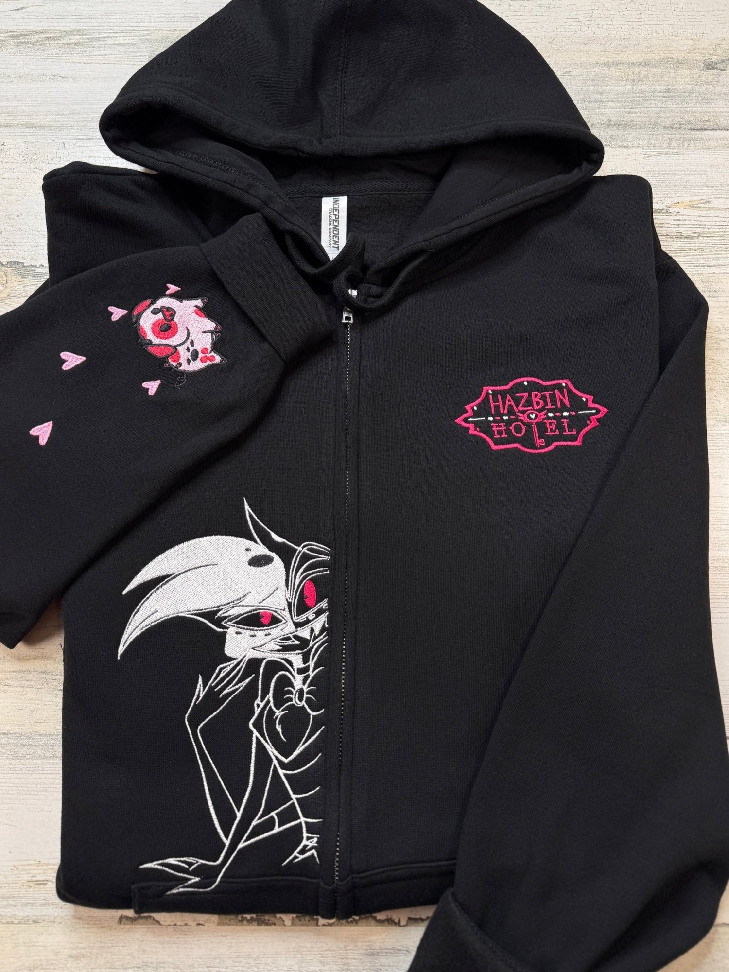 Angel Embroidered Full - Zip Sweatshirt - DefiantThreads