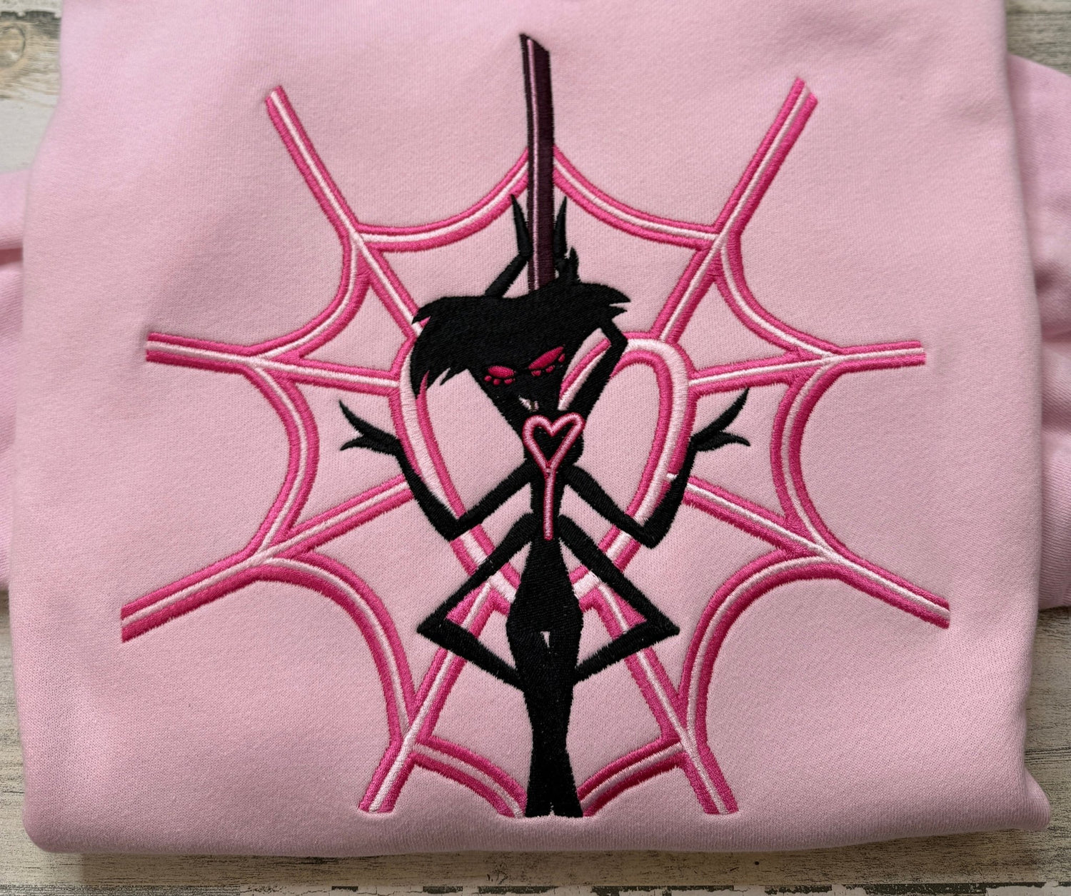 Angel Web Silhouette Embroidered Sweatshirt - DefiantThreads