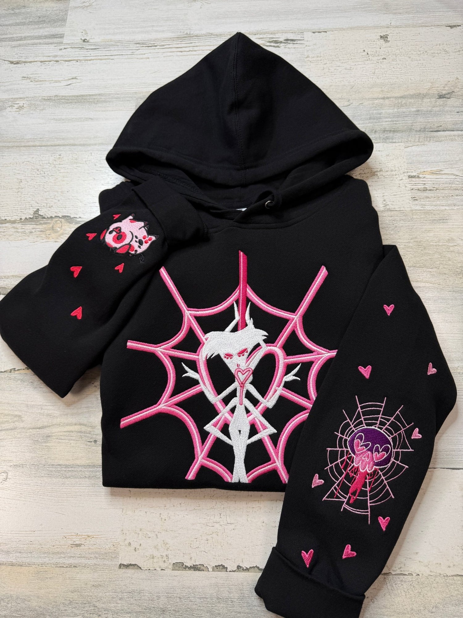Angel Web Silhouette Embroidered Sweatshirt - DefiantThreads