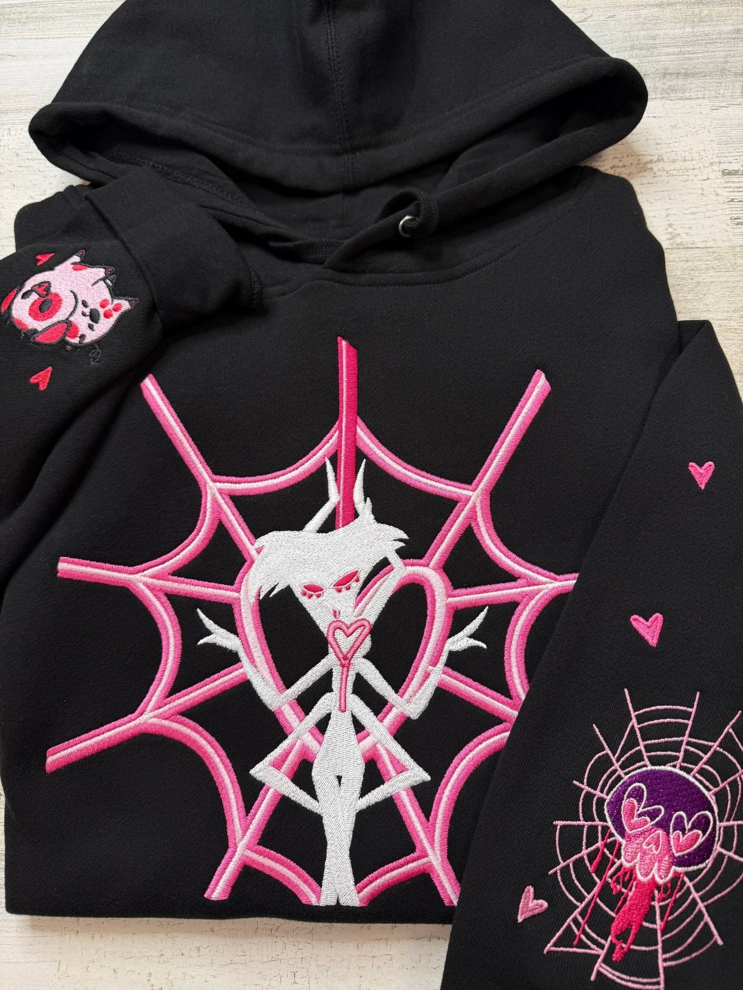 Angel Web Silhouette Embroidered Sweatshirt - DefiantThreads