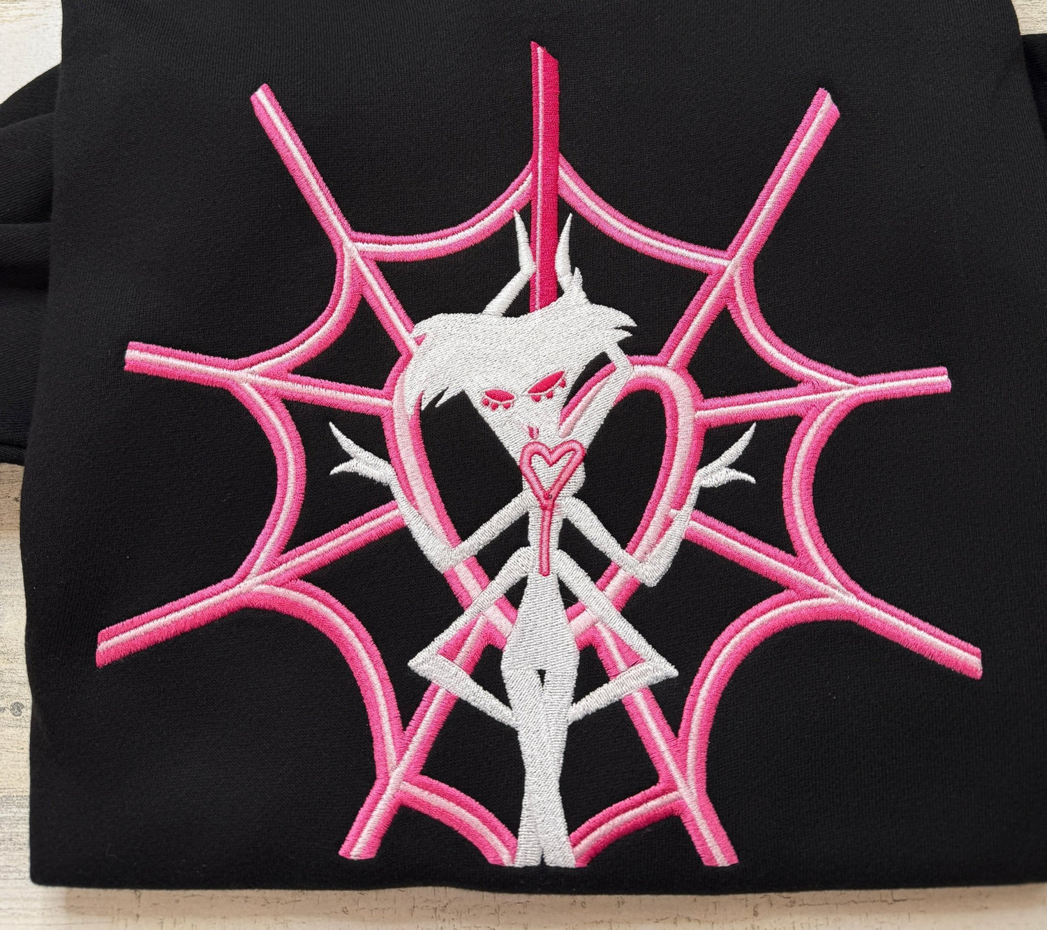 Angel Web Silhouette Embroidered Sweatshirt - DefiantThreads