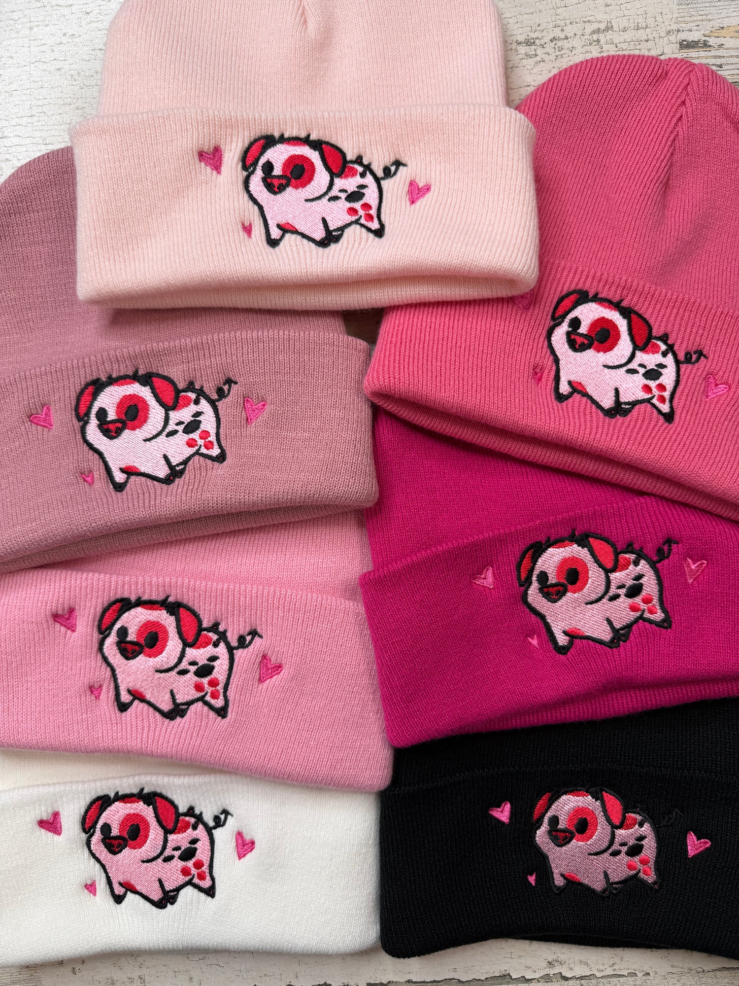 Demonic Pet Pig Embroidered Beanie