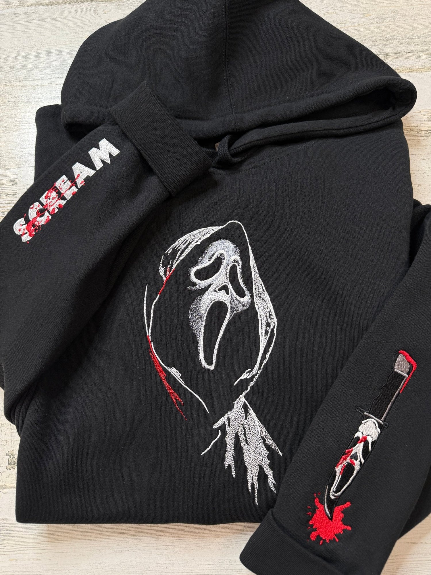 Screamer Ghost Embroidered Sweatshirt - DefiantThreads