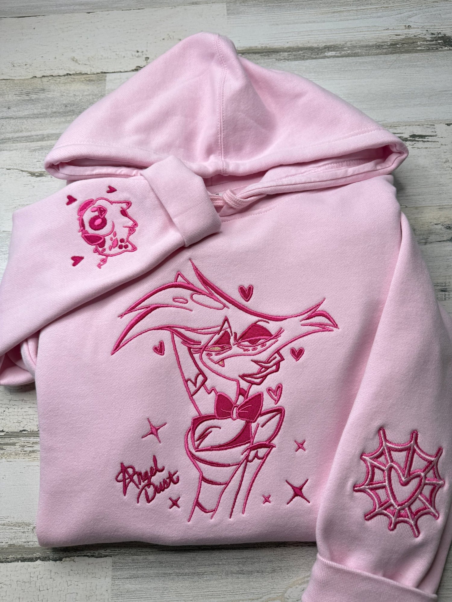Angel Outline Embroidered Heavyweight Sweatshirt - DefiantThreads