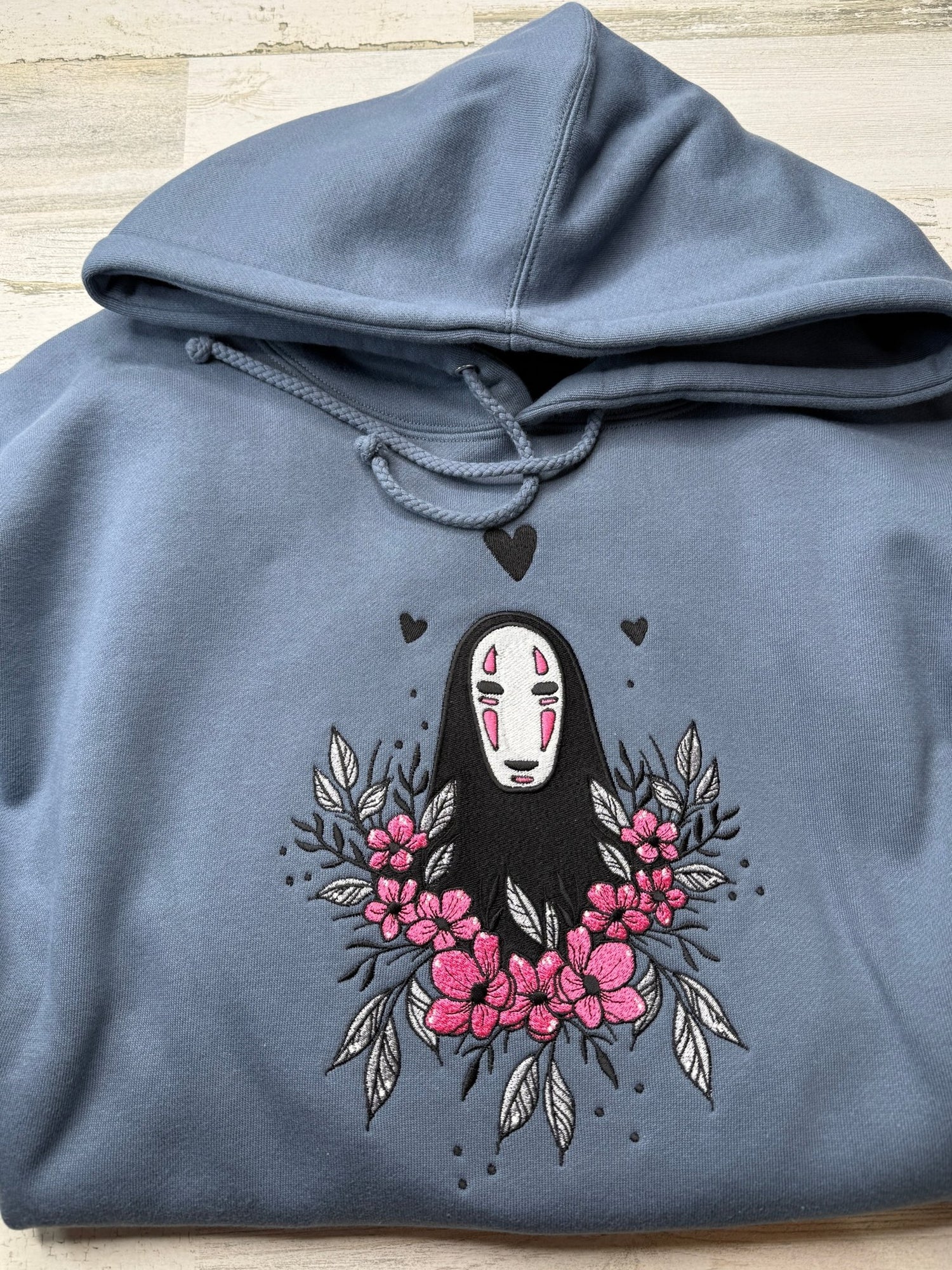 Floral Masked Spirit Embroidered Hooded Sweatshirt - DefiantThreads