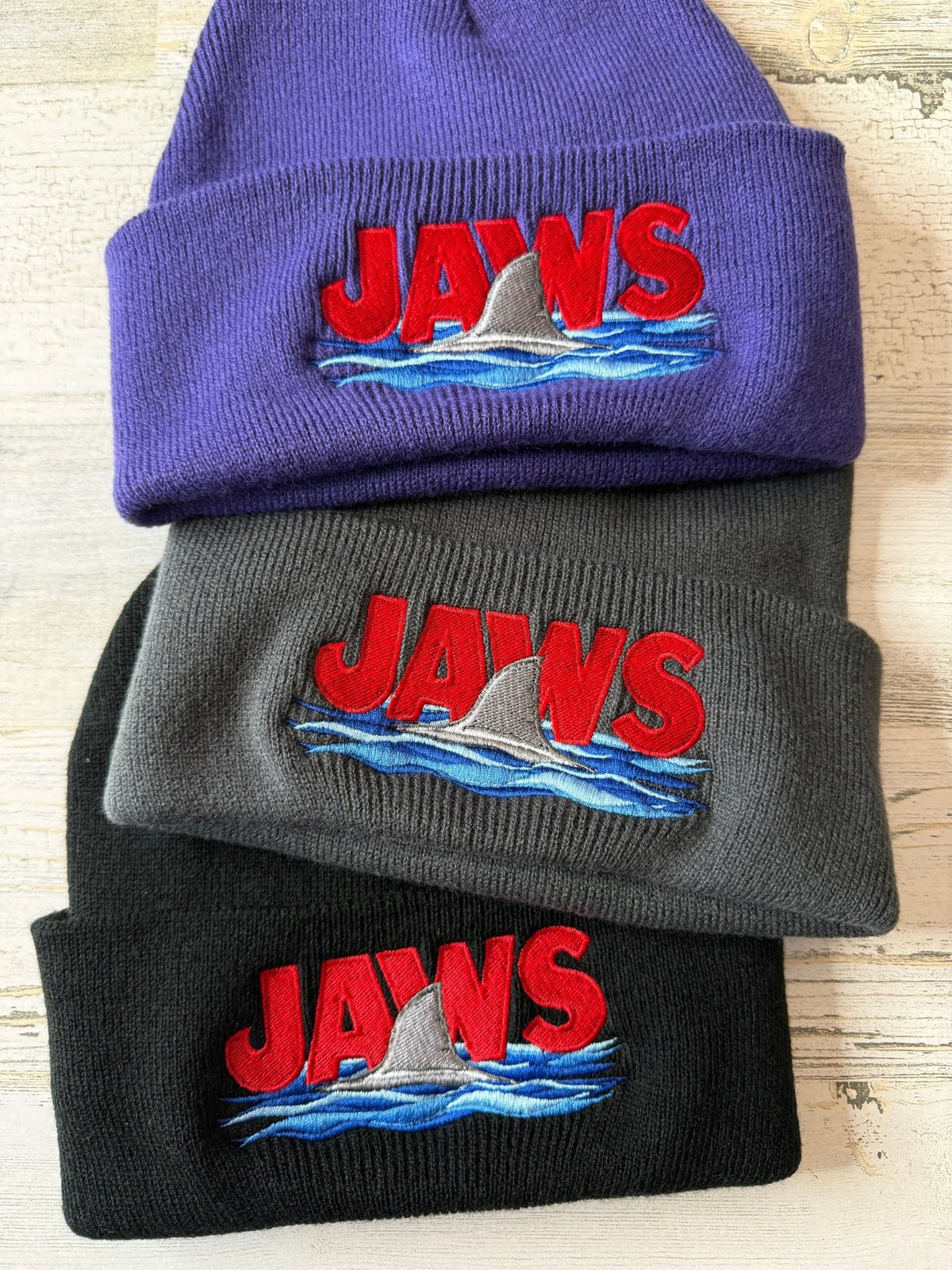 Shark Fin Embroidered Beanie - DefiantThreads