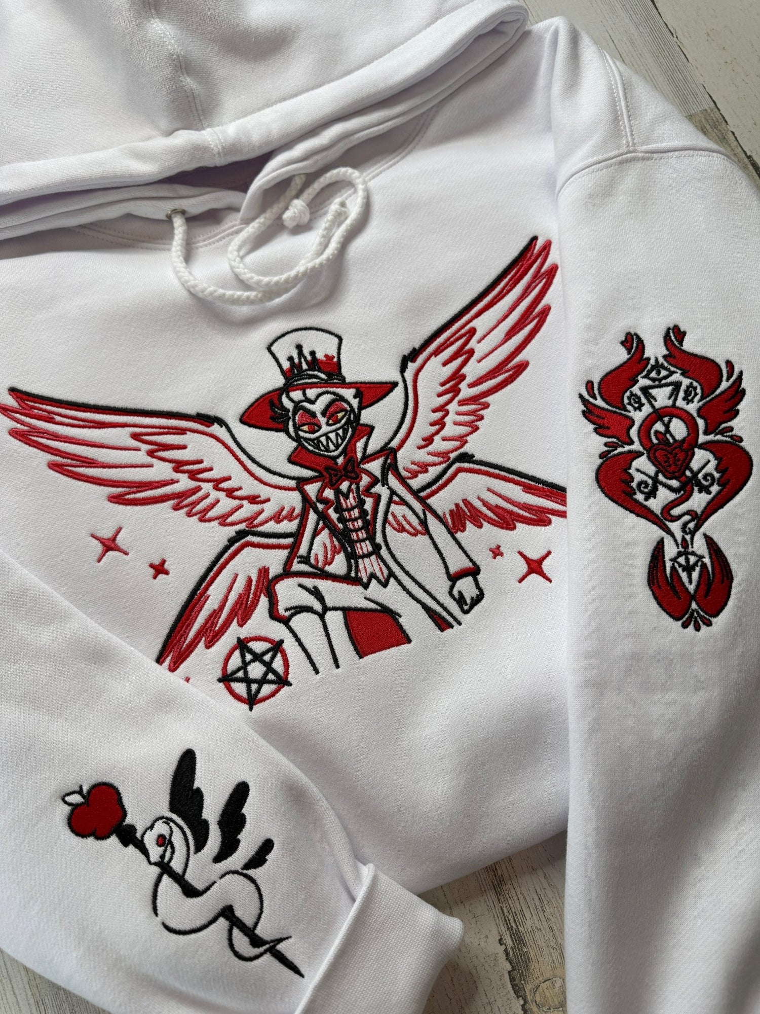 Lucifer Winged Embroidered Sweatshirt - DefiantThreads