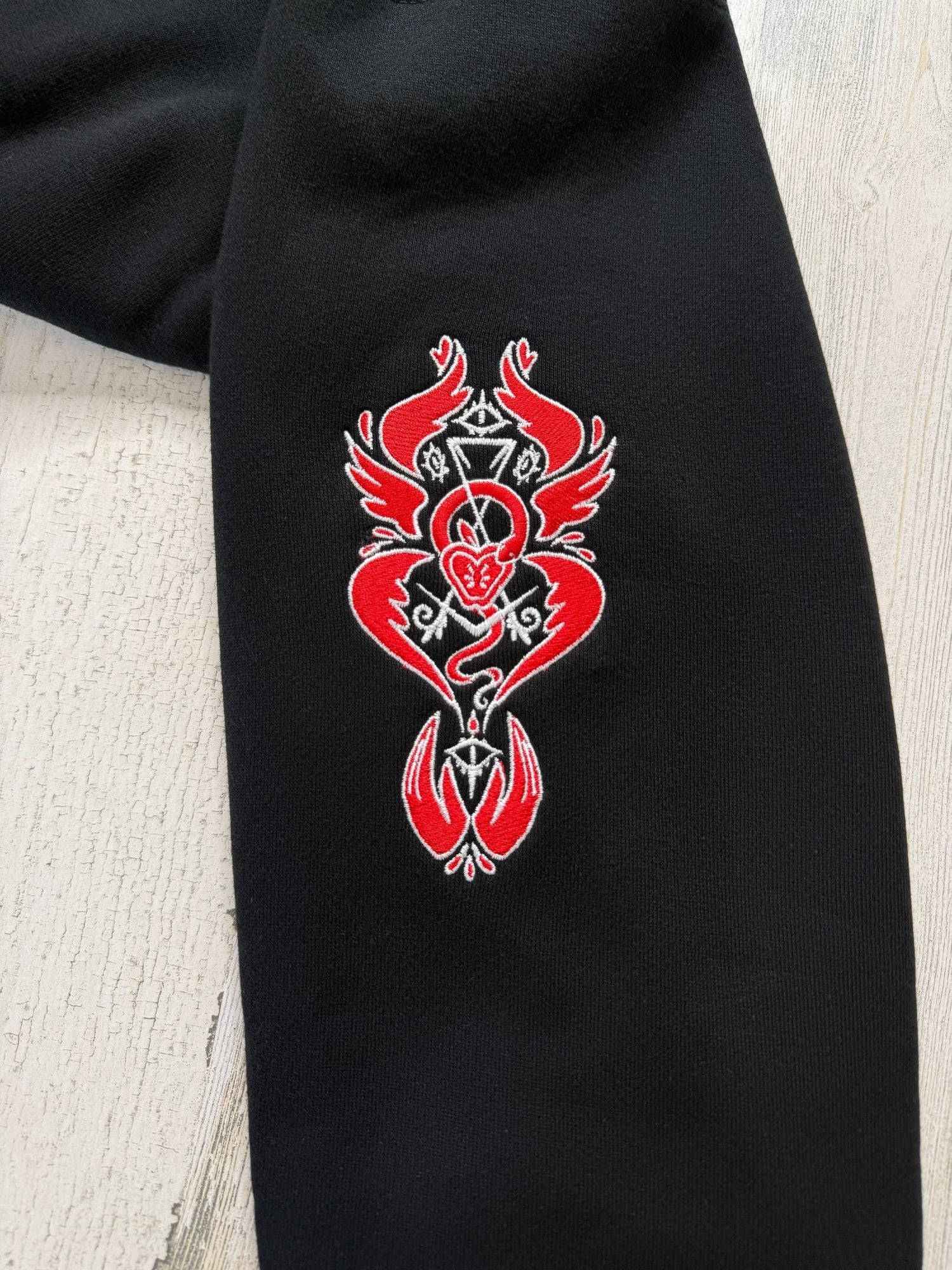 Lucifer Winged Embroidered Sweatshirt - DefiantThreads