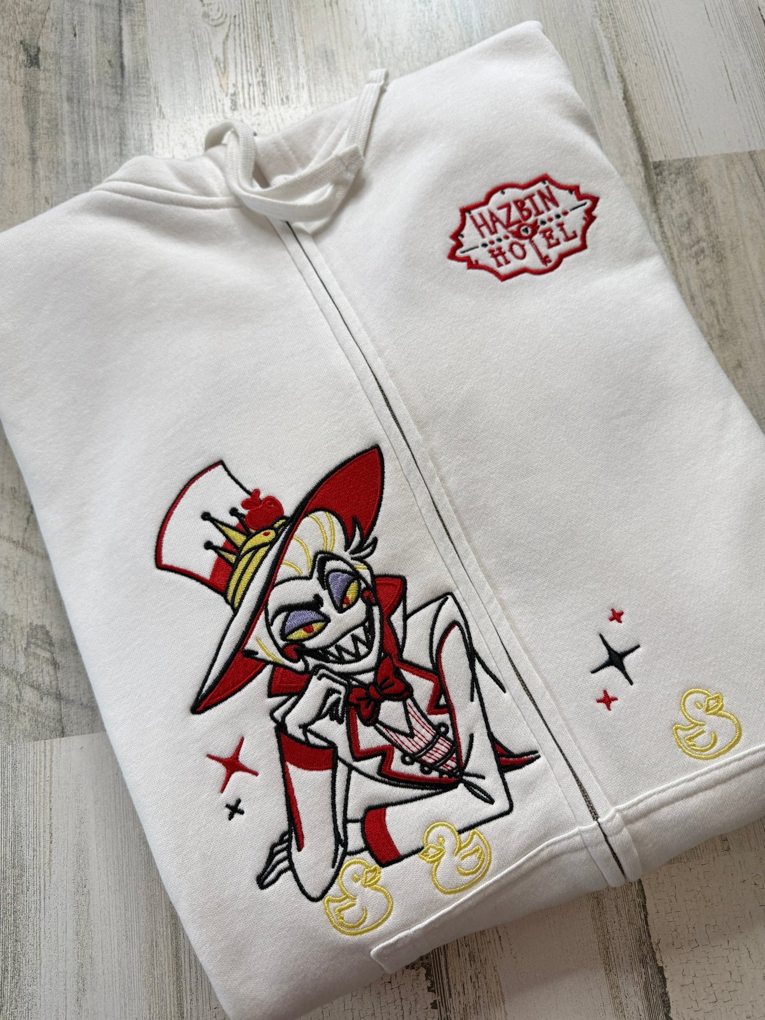 Lucifer and Ducks Embroidered Sweatshirt - DefiantThreads