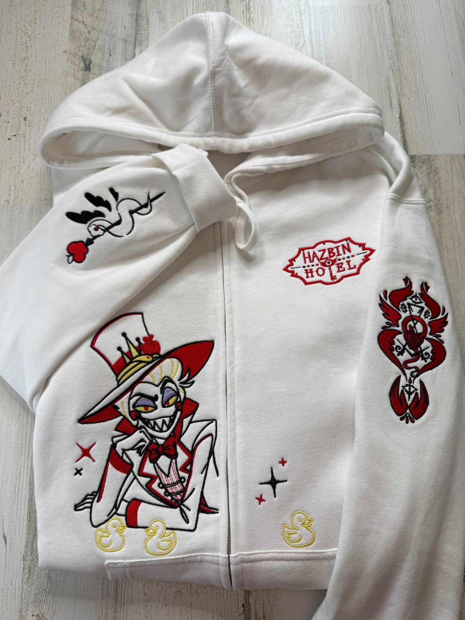 Lucifer and Ducks Embroidered Sweatshirt - DefiantThreads