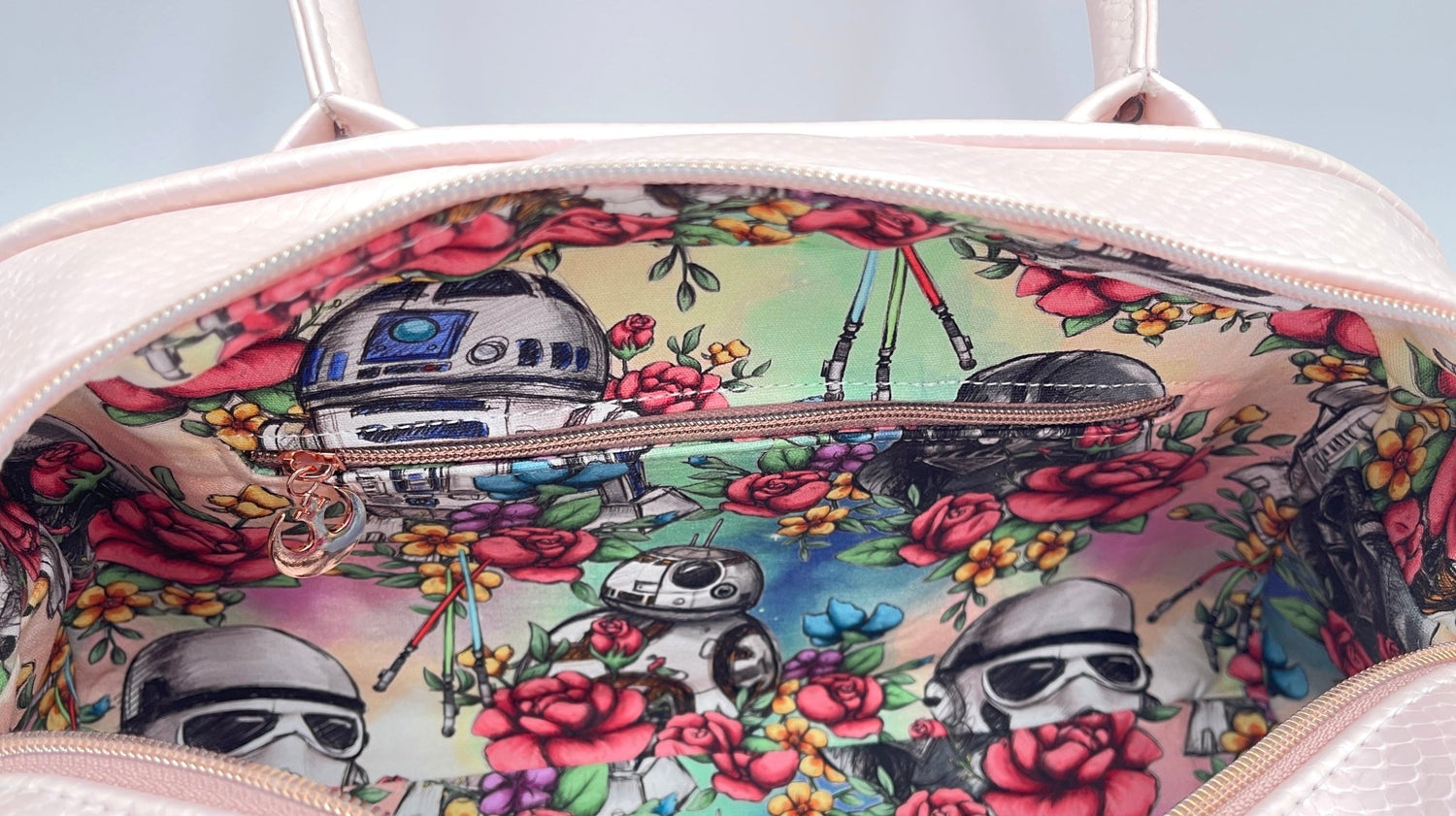 Pink Shimmer Rebel Inspired Bowler Bag - DefiantThreads
