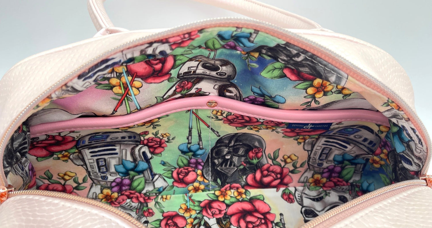 Pink Shimmer Rebel Inspired Bowler Bag - DefiantThreads