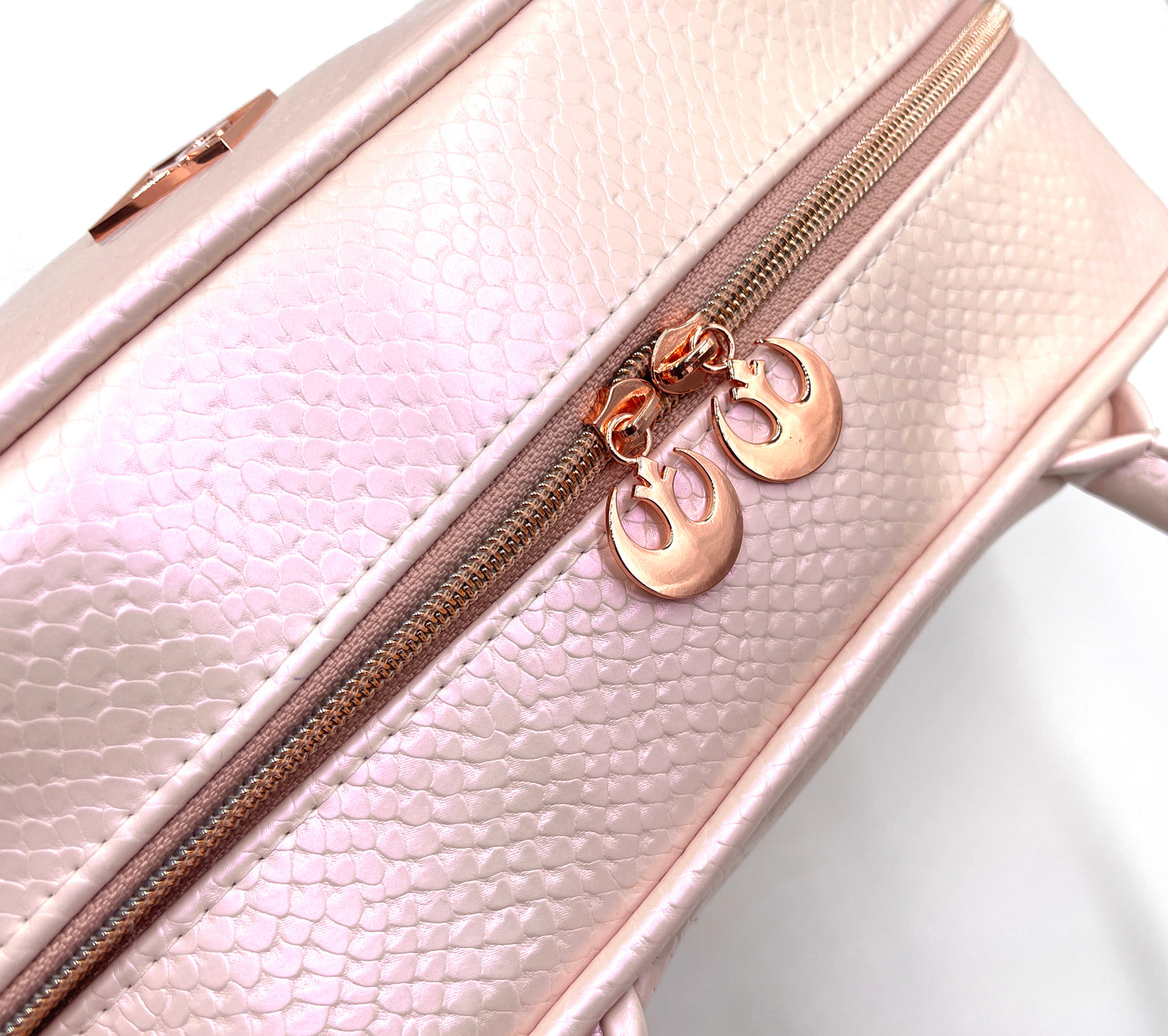 Pink Shimmer Rebel Inspired Bowler Bag