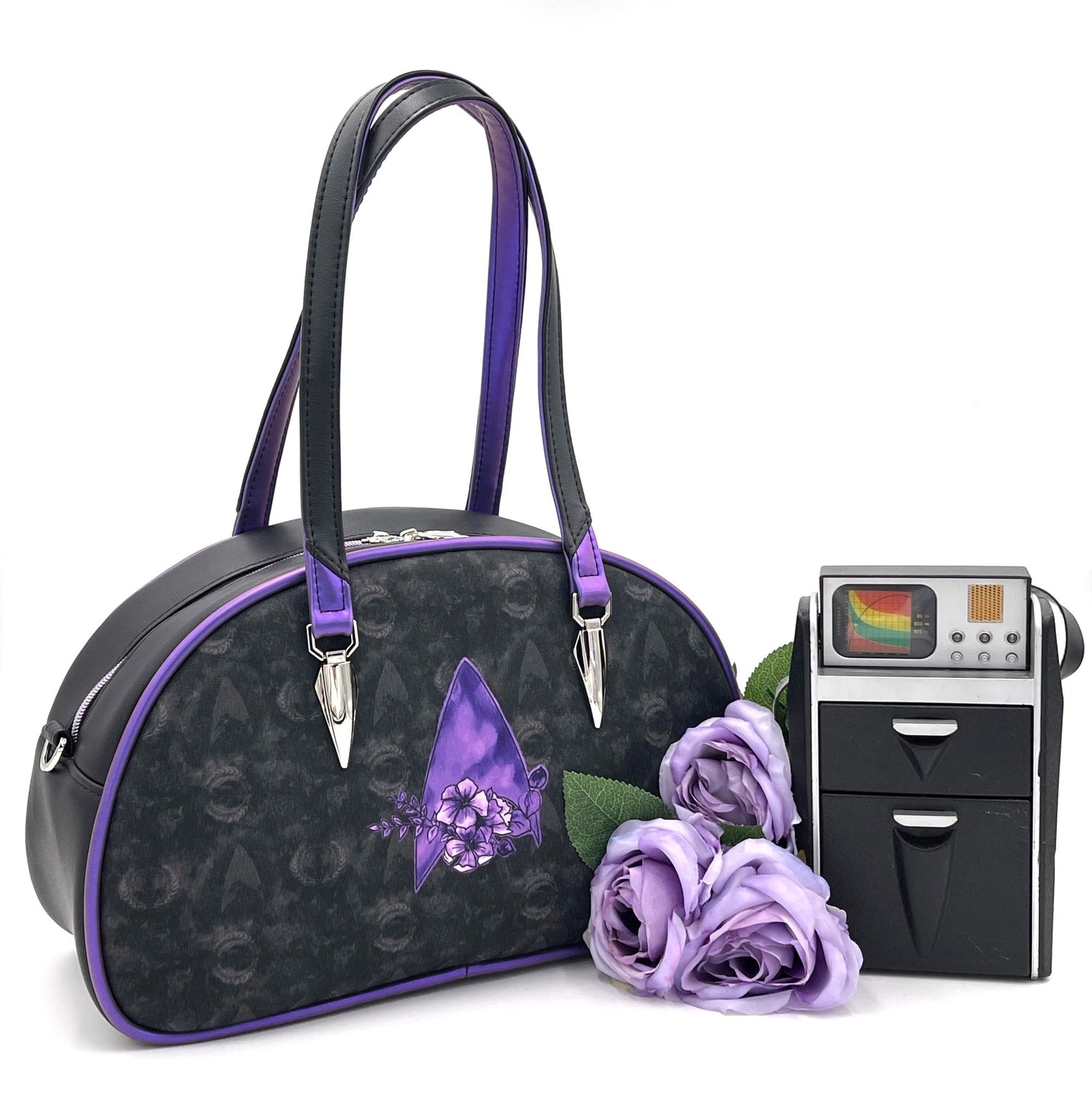 Purple Floral Trek Bowler Bag - DefiantThreads