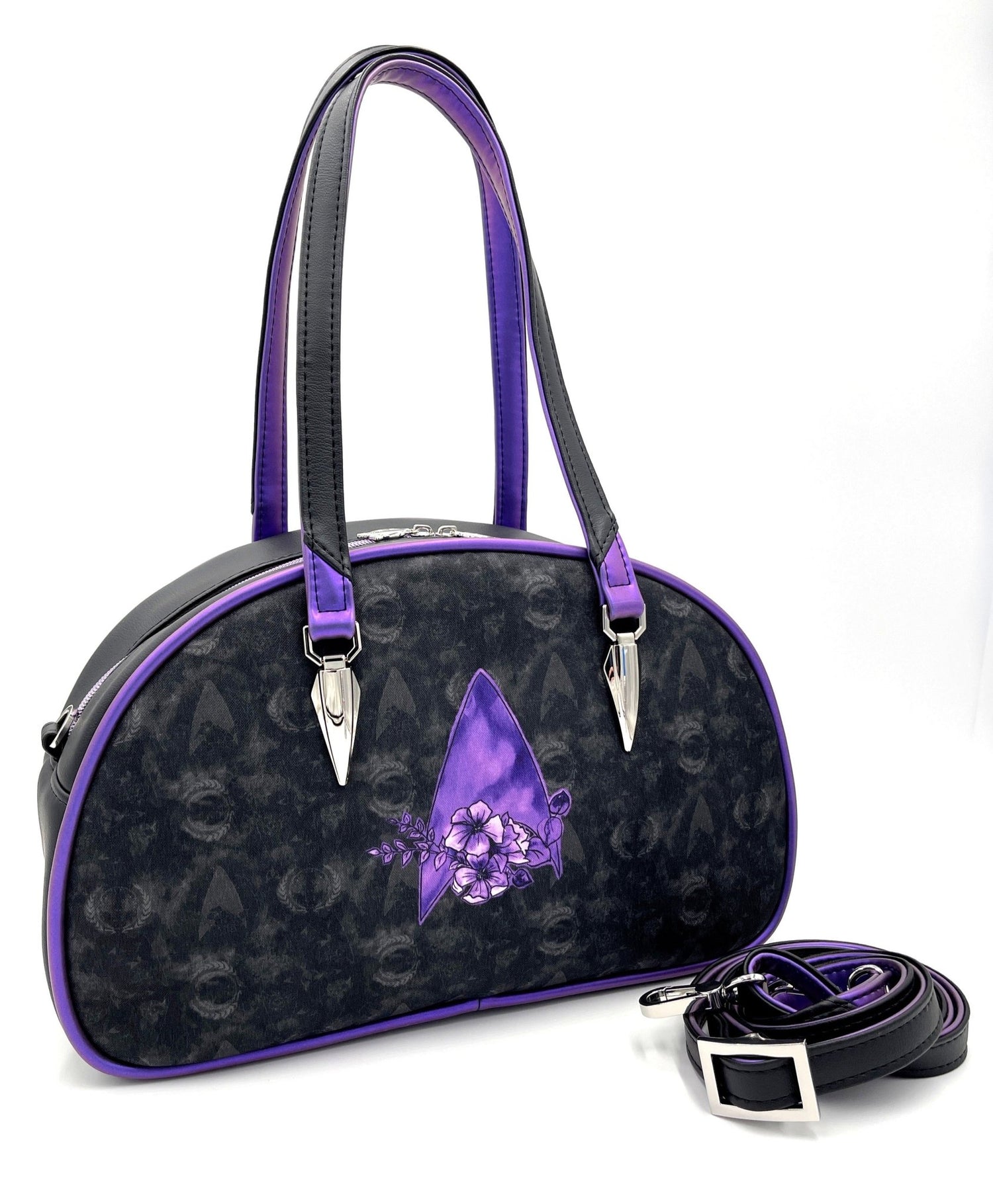Purple Floral Trek Bowler Bag - DefiantThreads
