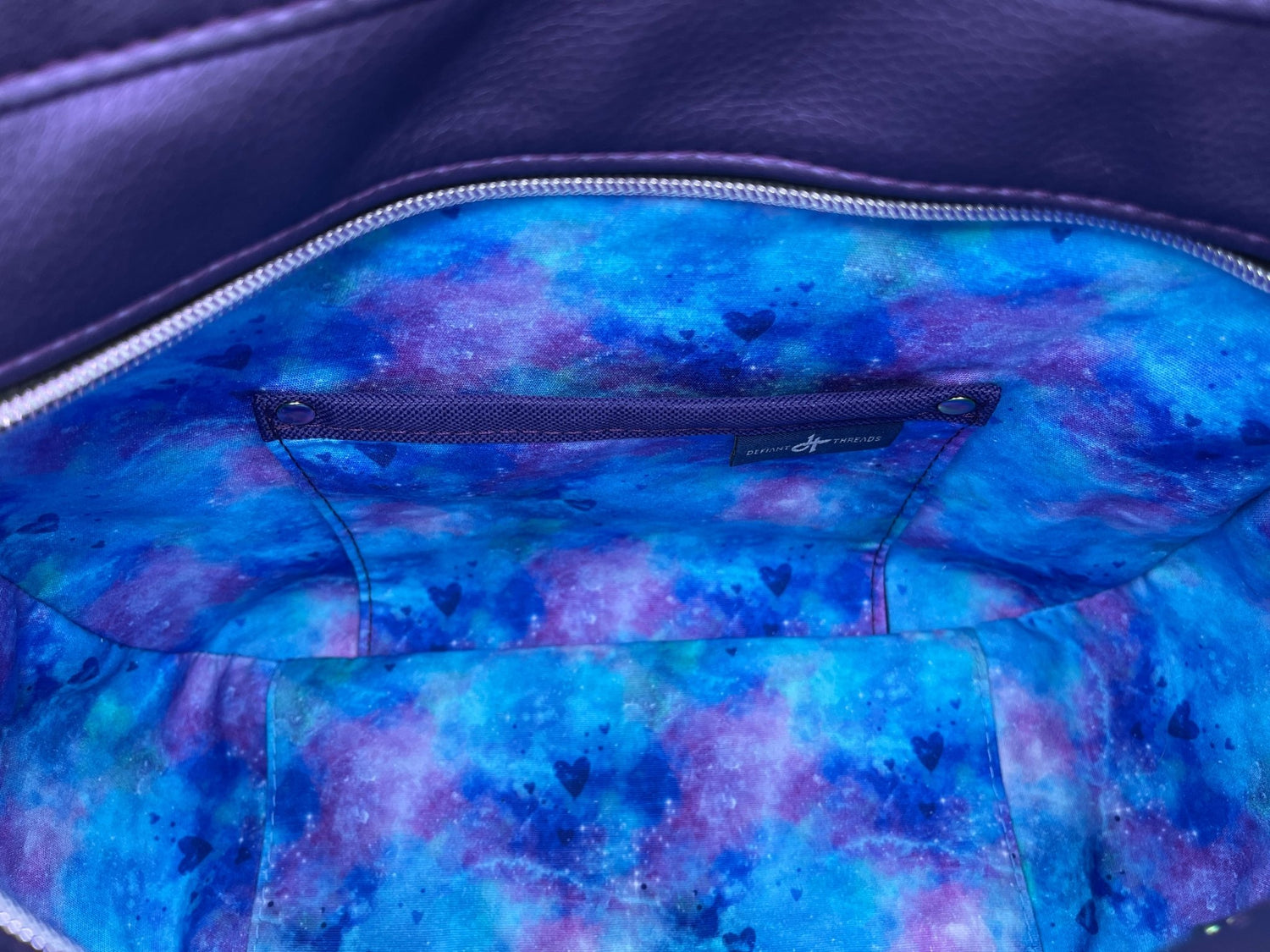 Purple Floral Black Cat Inspired Handbag - DefiantThreads