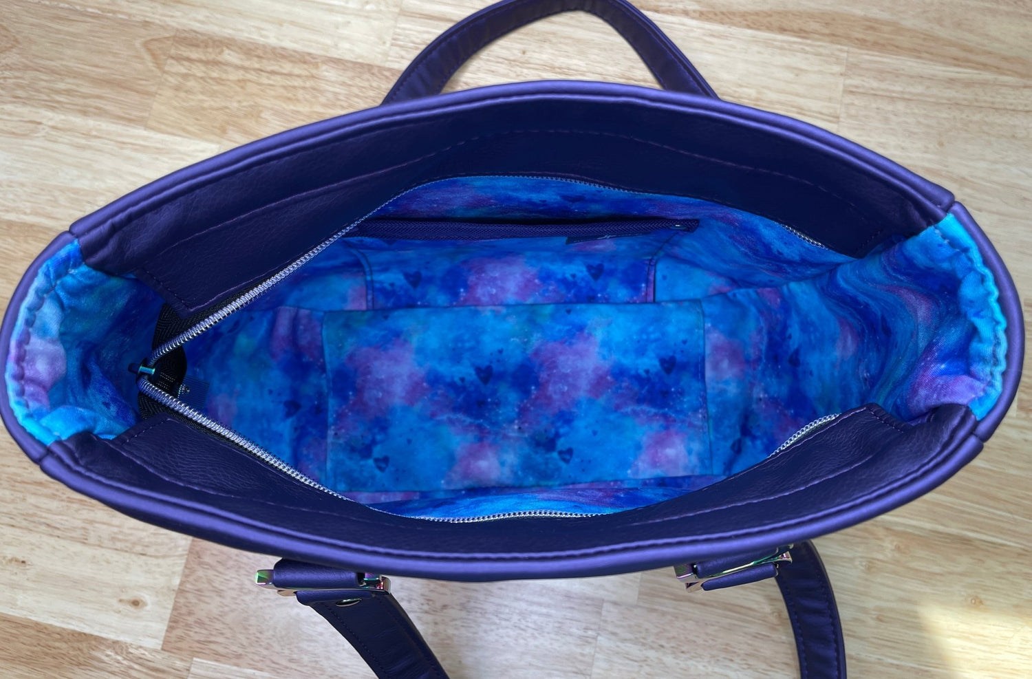 Purple Floral Black Cat Inspired Handbag - DefiantThreads