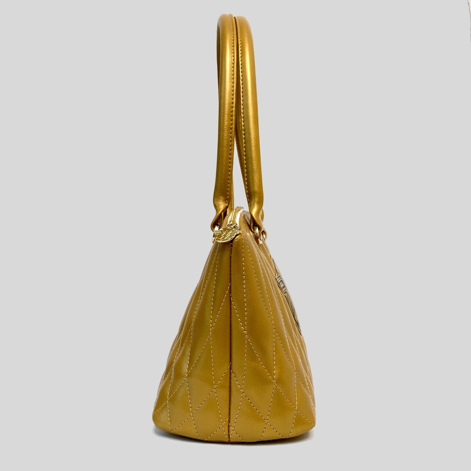 Gold Quilted WW Domed Handbag - DefiantThreads