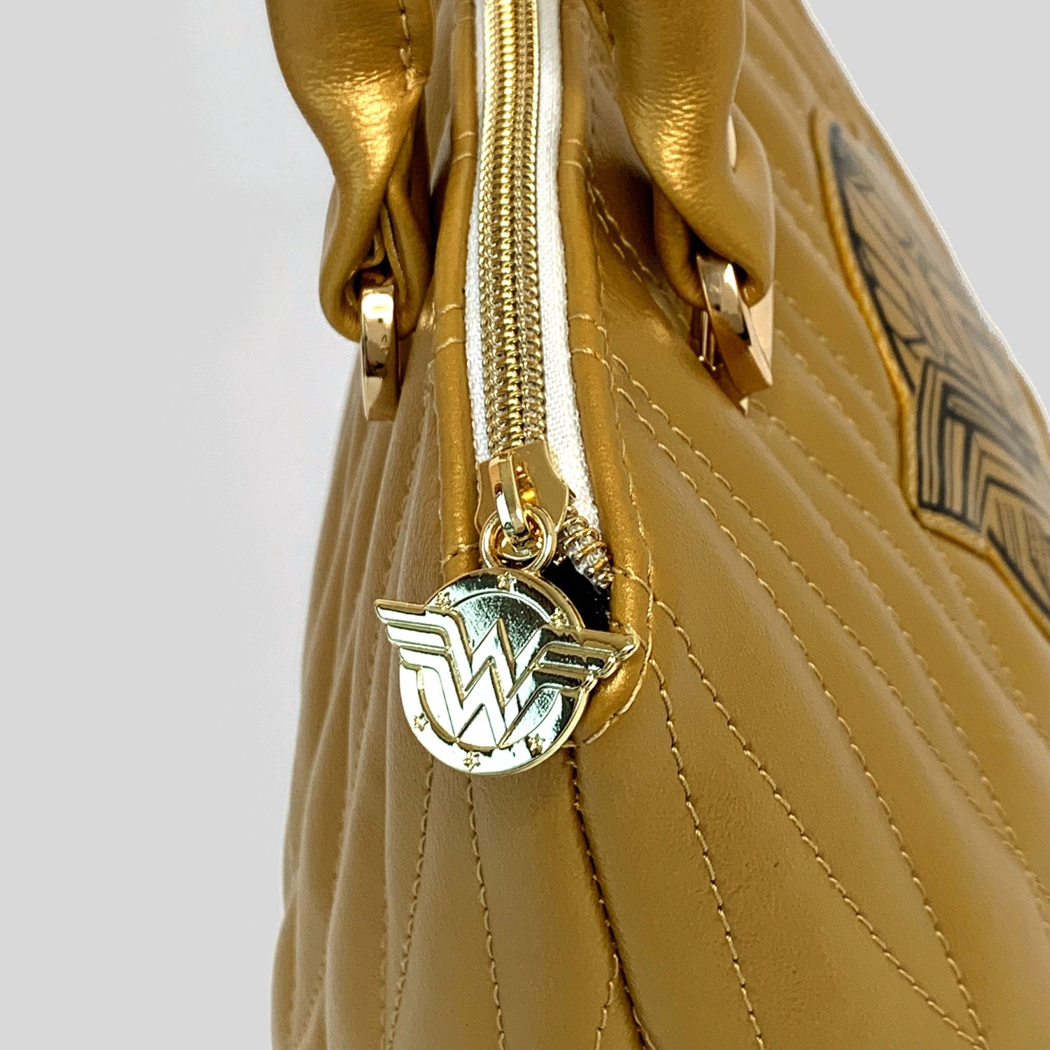 Gold Quilted WW Domed Handbag - DefiantThreads