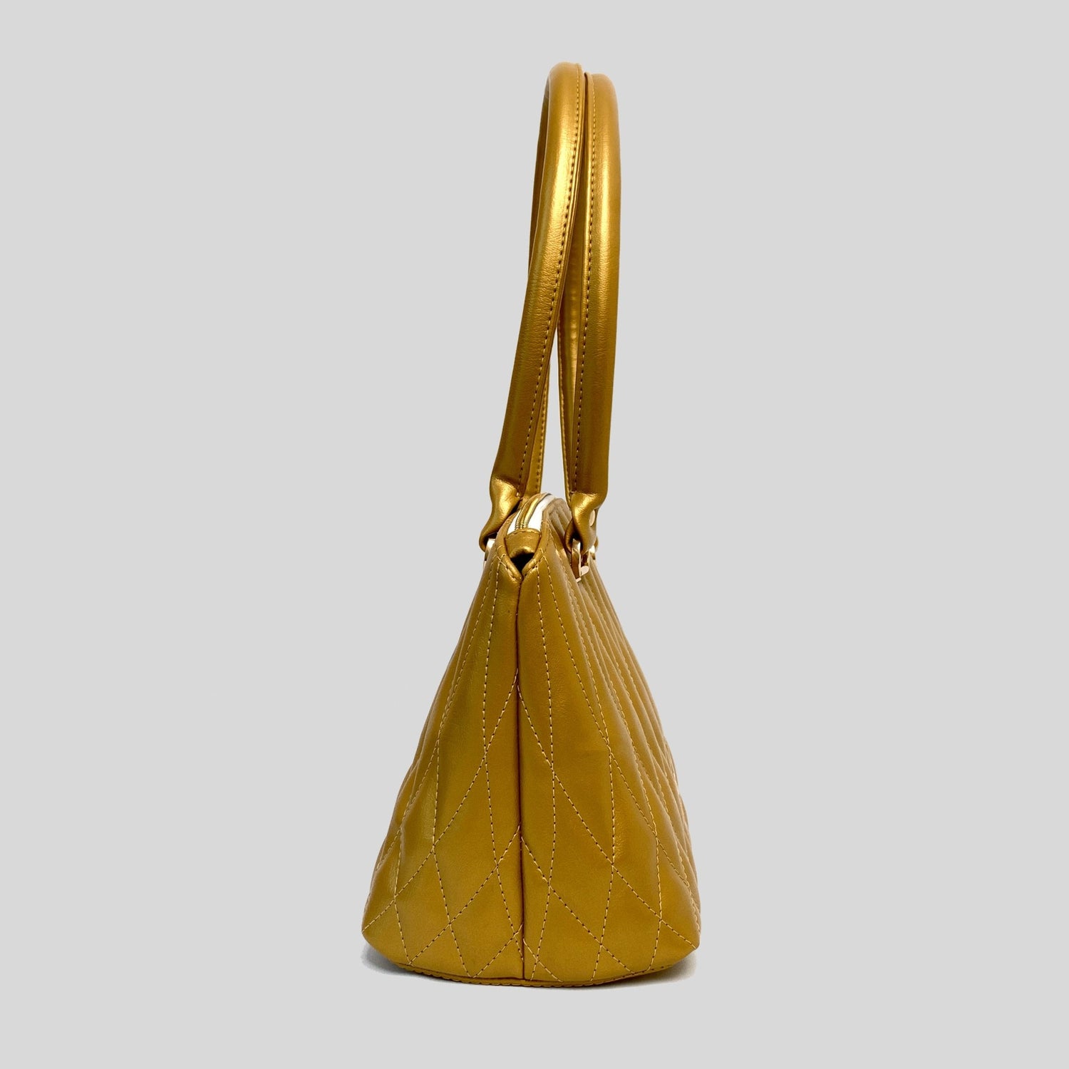 Gold Quilted WW Domed Handbag - DefiantThreads