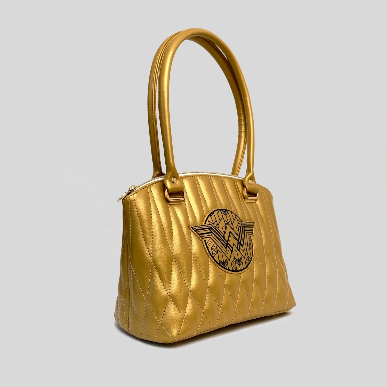 Gold Quilted WW Domed Handbag - DefiantThreads