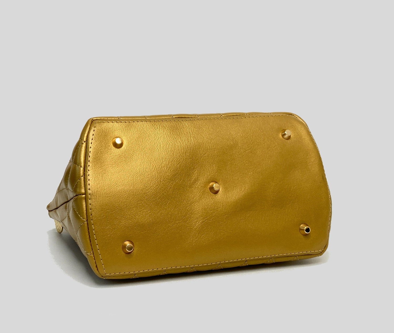 Gold Quilted WW Domed Handbag - DefiantThreads