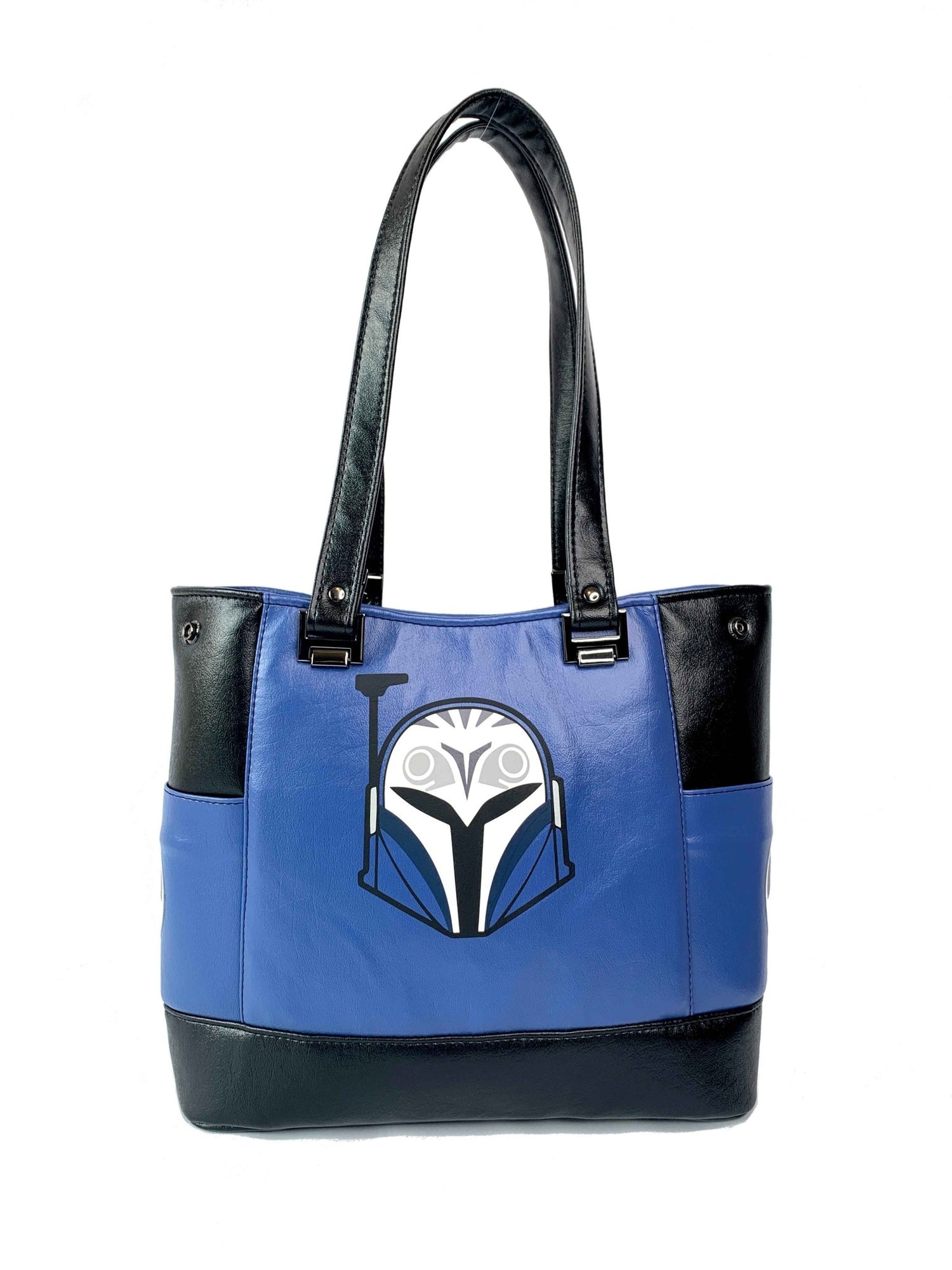 Black and Blue Bo Helmet Design Handbag - DefiantThreads