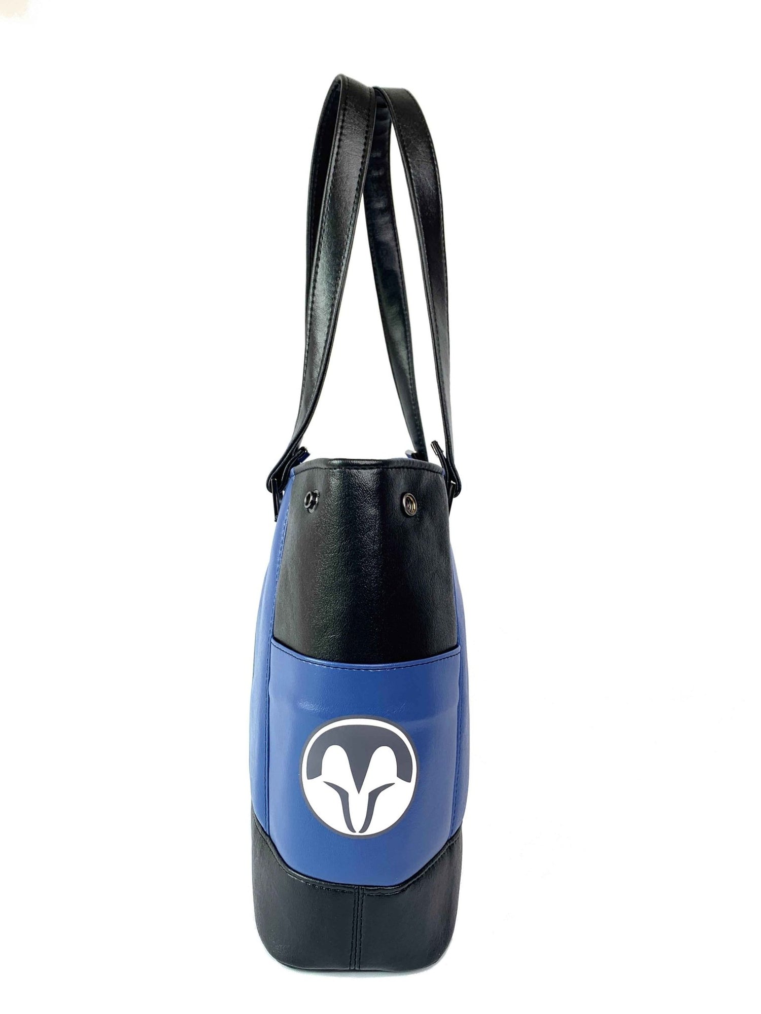 Black and Blue Bo Helmet Design Handbag - DefiantThreads