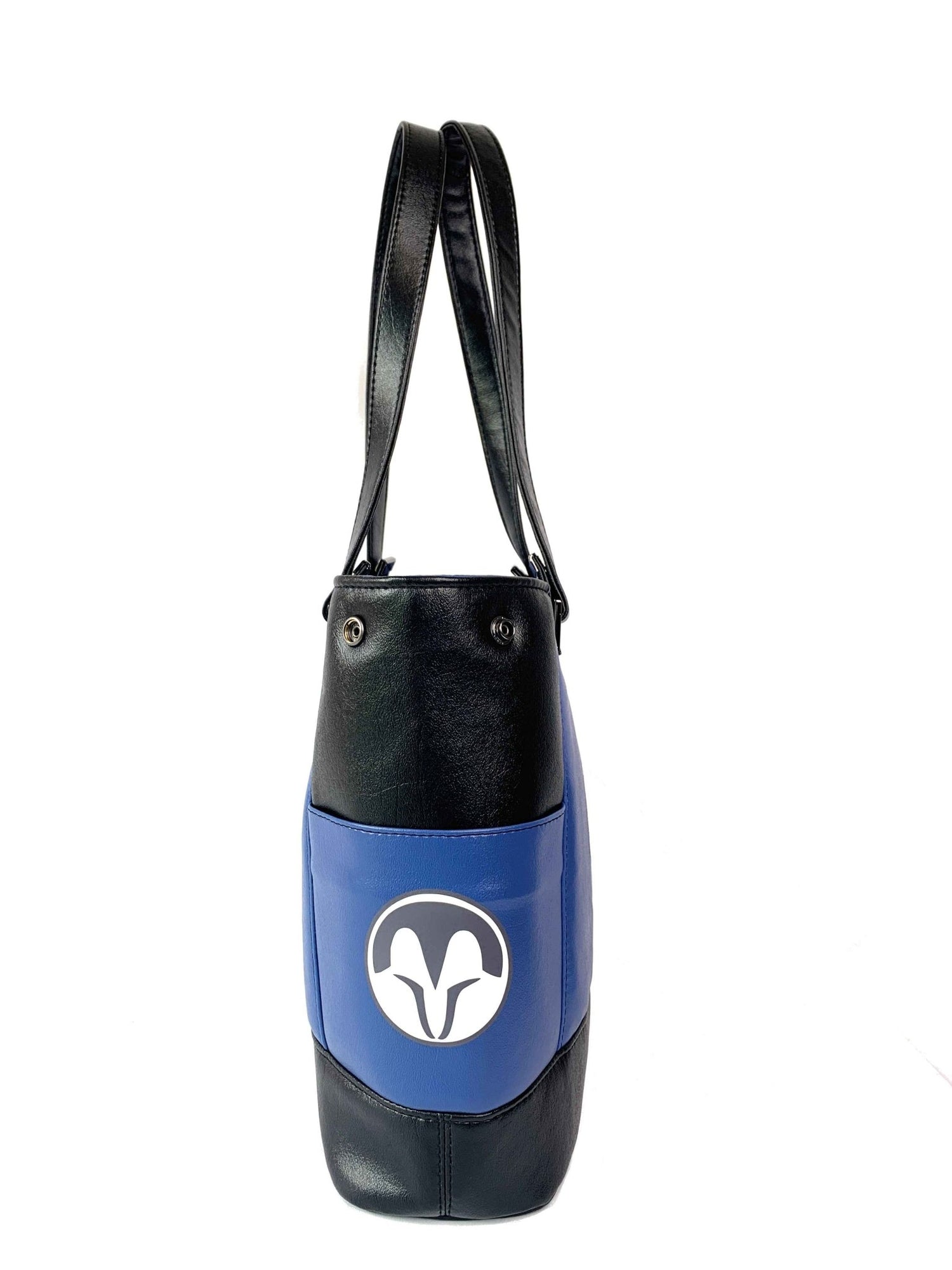 Black and Blue Bo Helmet Design Handbag - DefiantThreads