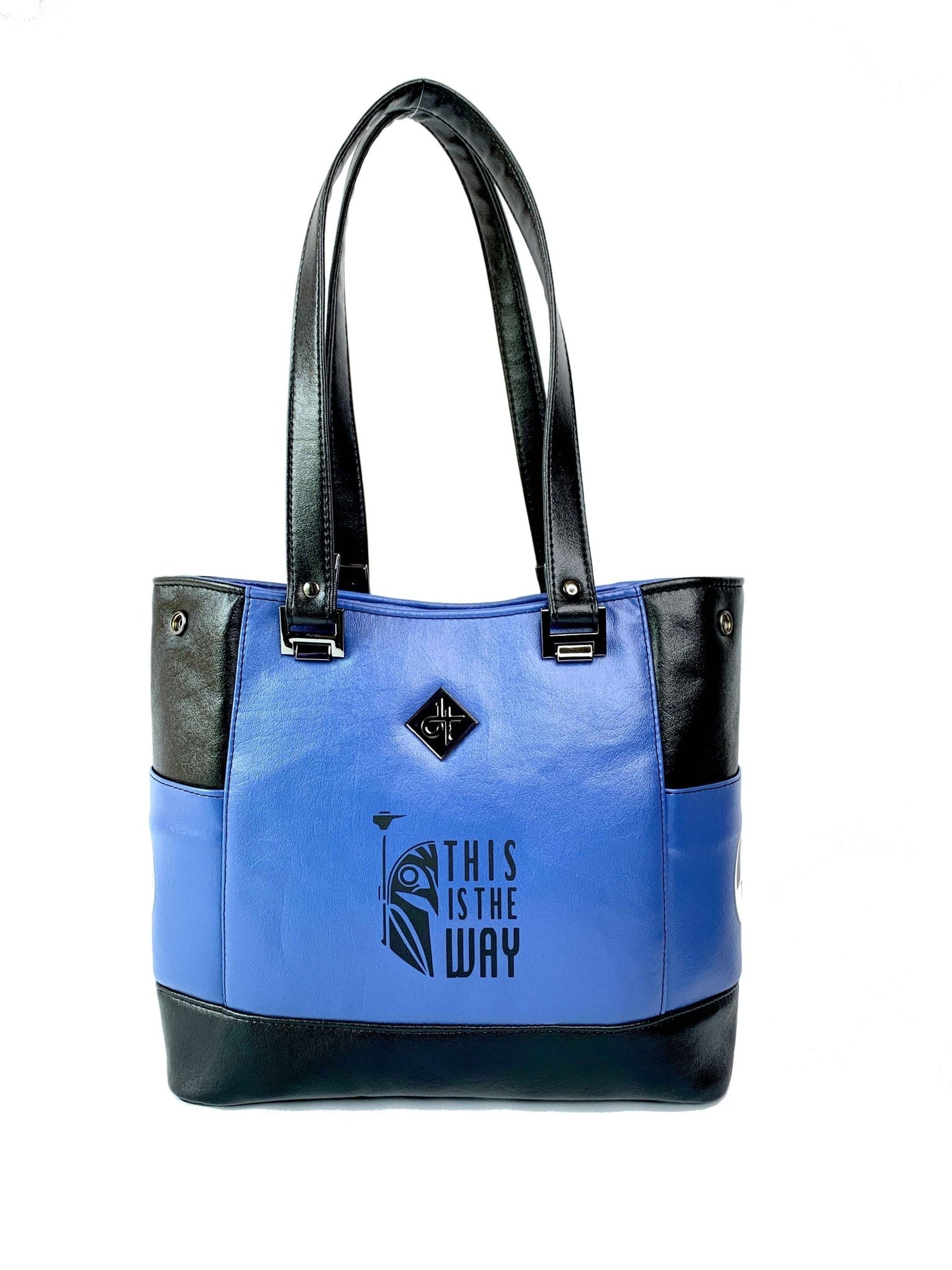 Black and Blue Bo Helmet Design Handbag - DefiantThreads