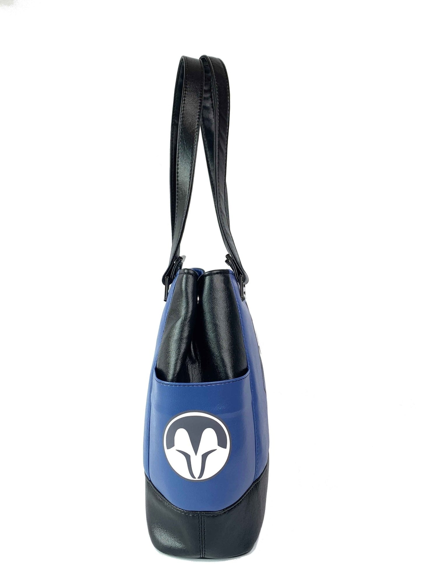 Black and Blue Bo Helmet Design Handbag - DefiantThreads
