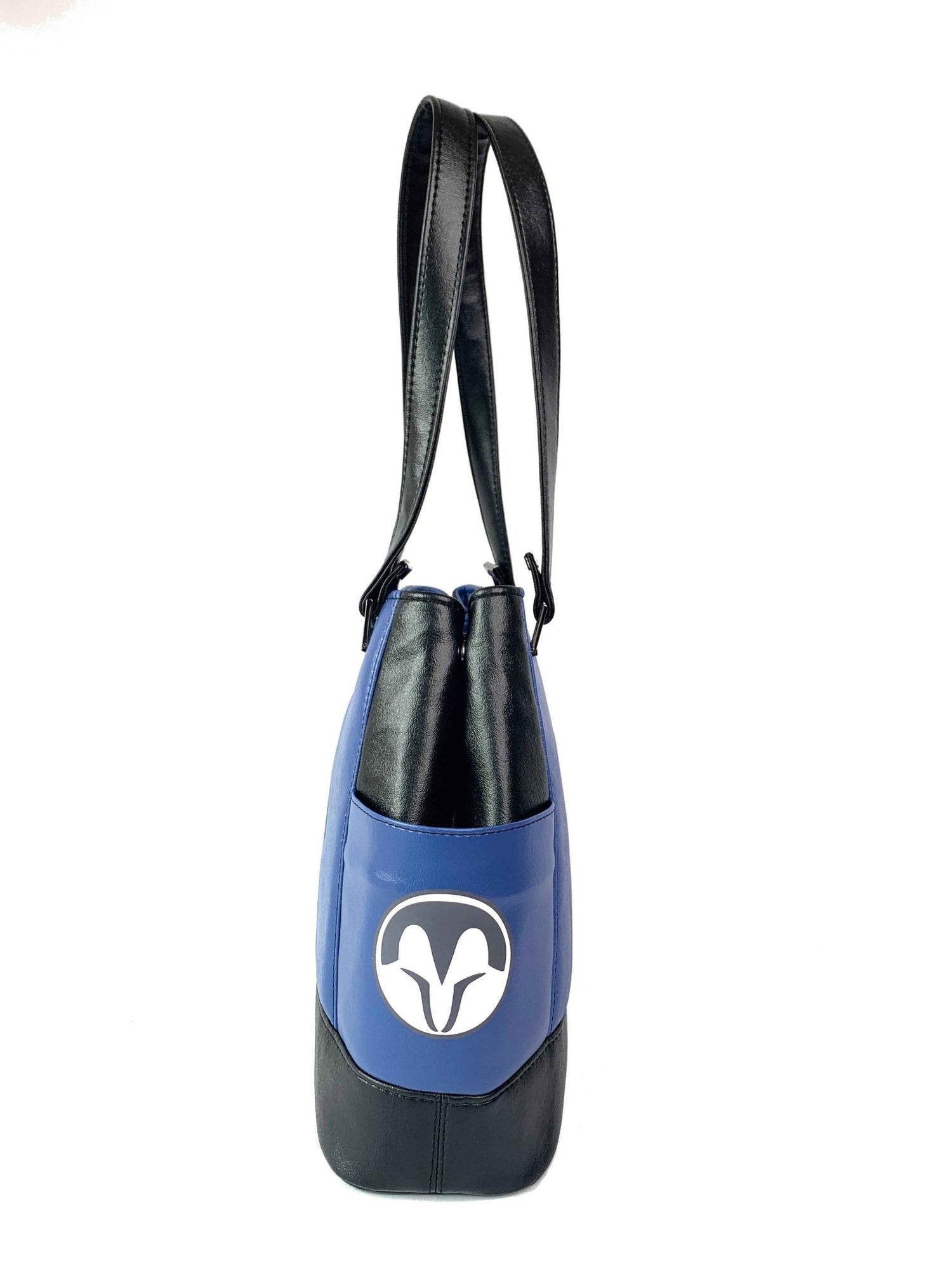 Black and Blue Bo Helmet Design Handbag - DefiantThreads
