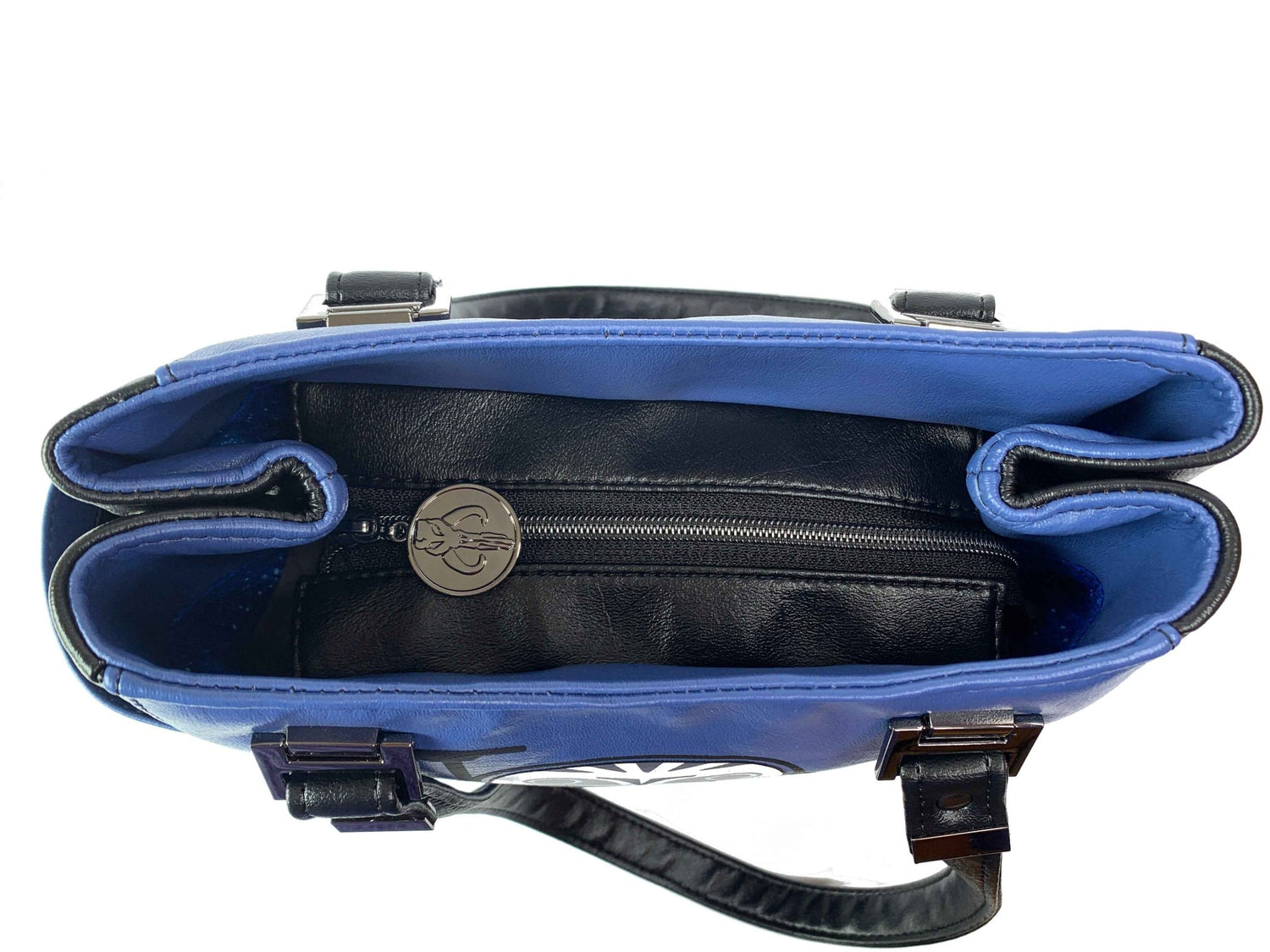 Black and Blue Bo Helmet Design Handbag - DefiantThreads