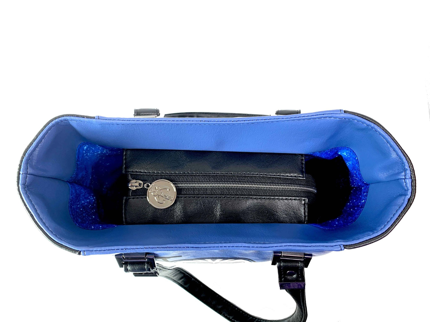 Black and Blue Bo Helmet Design Handbag - DefiantThreads