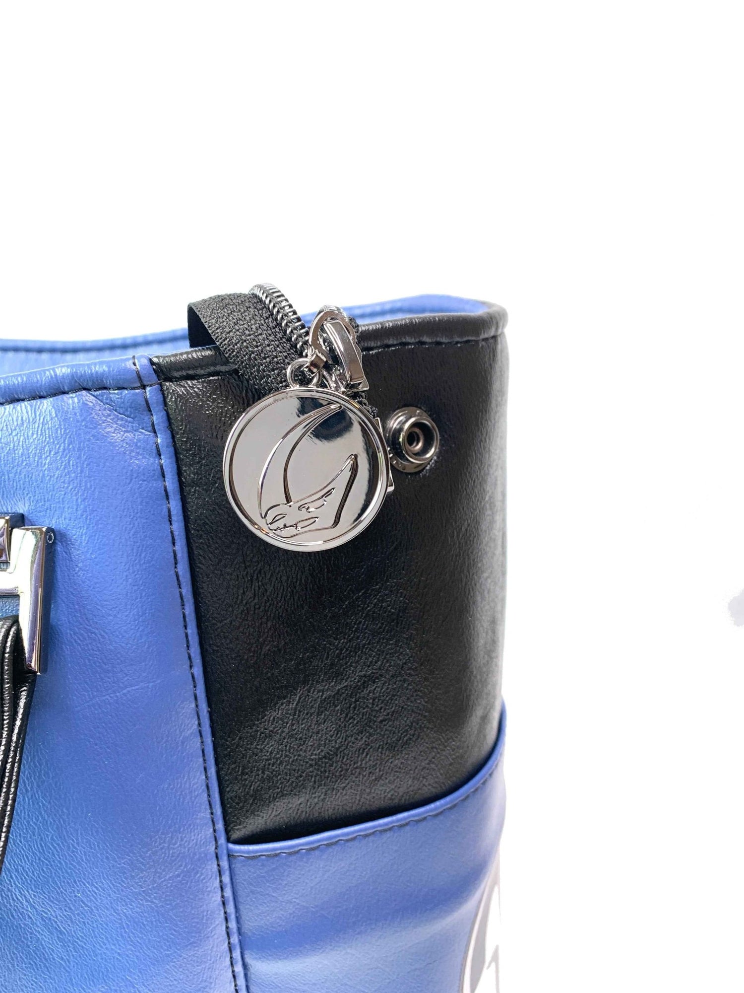 Black and Blue Bo Helmet Design Handbag - DefiantThreads