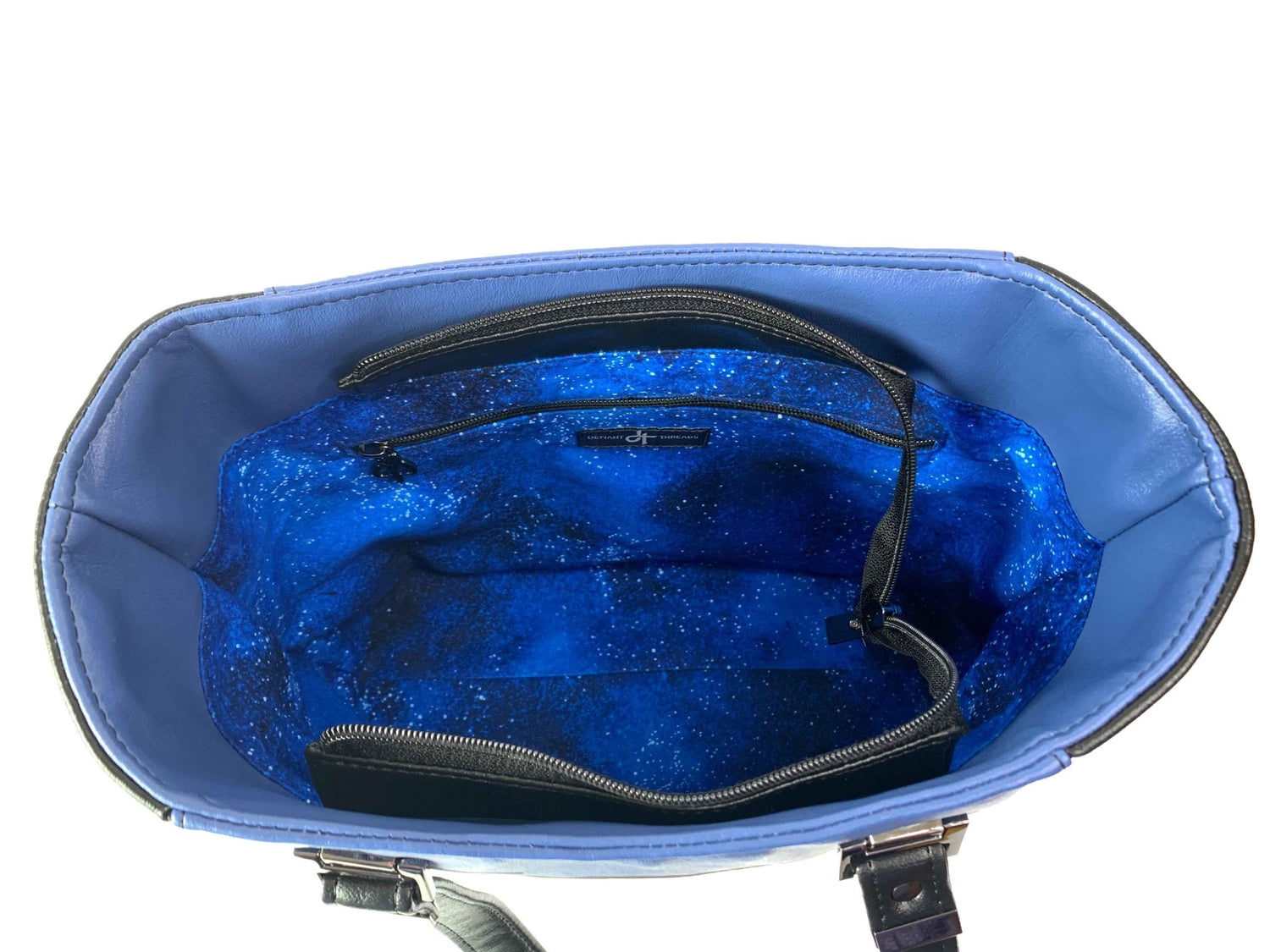 Black and Blue Bo Helmet Design Handbag - DefiantThreads