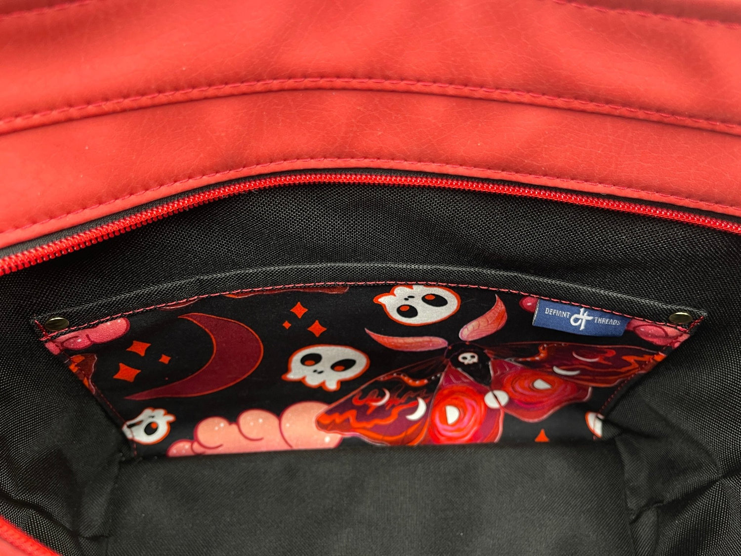 Red and Black Death Moth Tote Bag - DefiantThreads