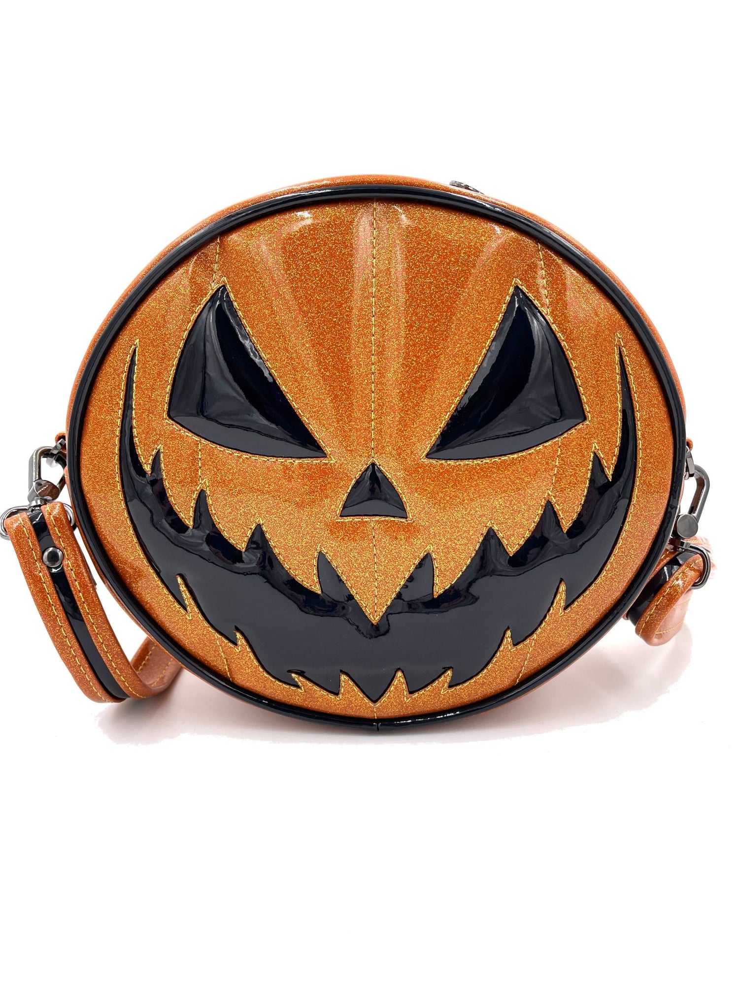 Orange Glitter Pumpkin Bag - DefiantThreads