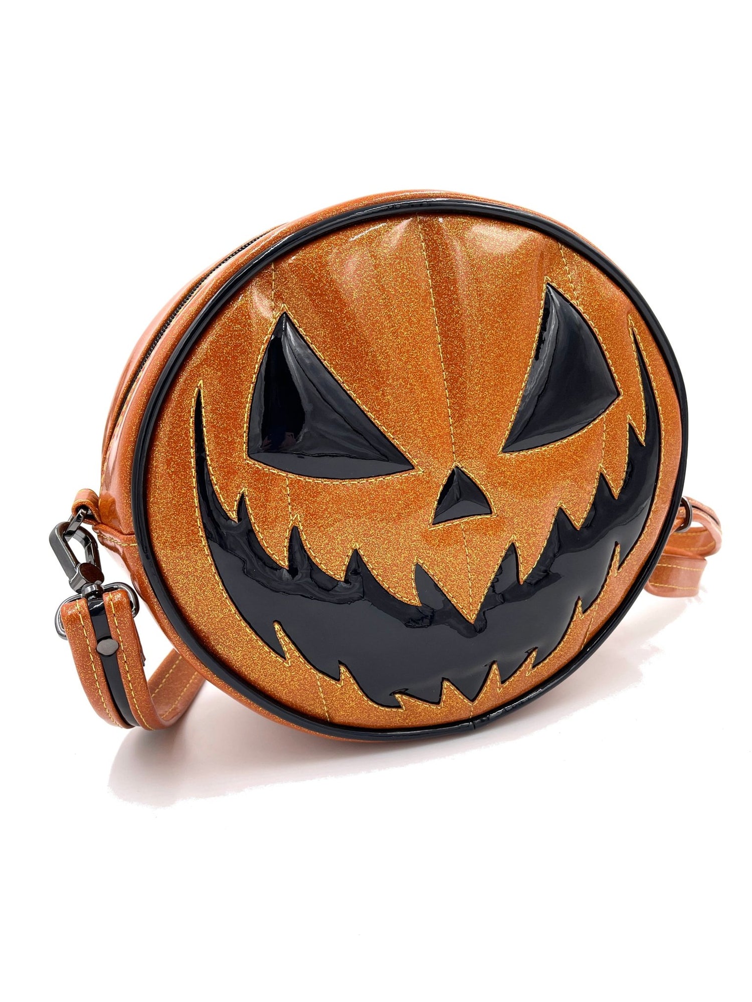 Orange Glitter Pumpkin Bag - DefiantThreads