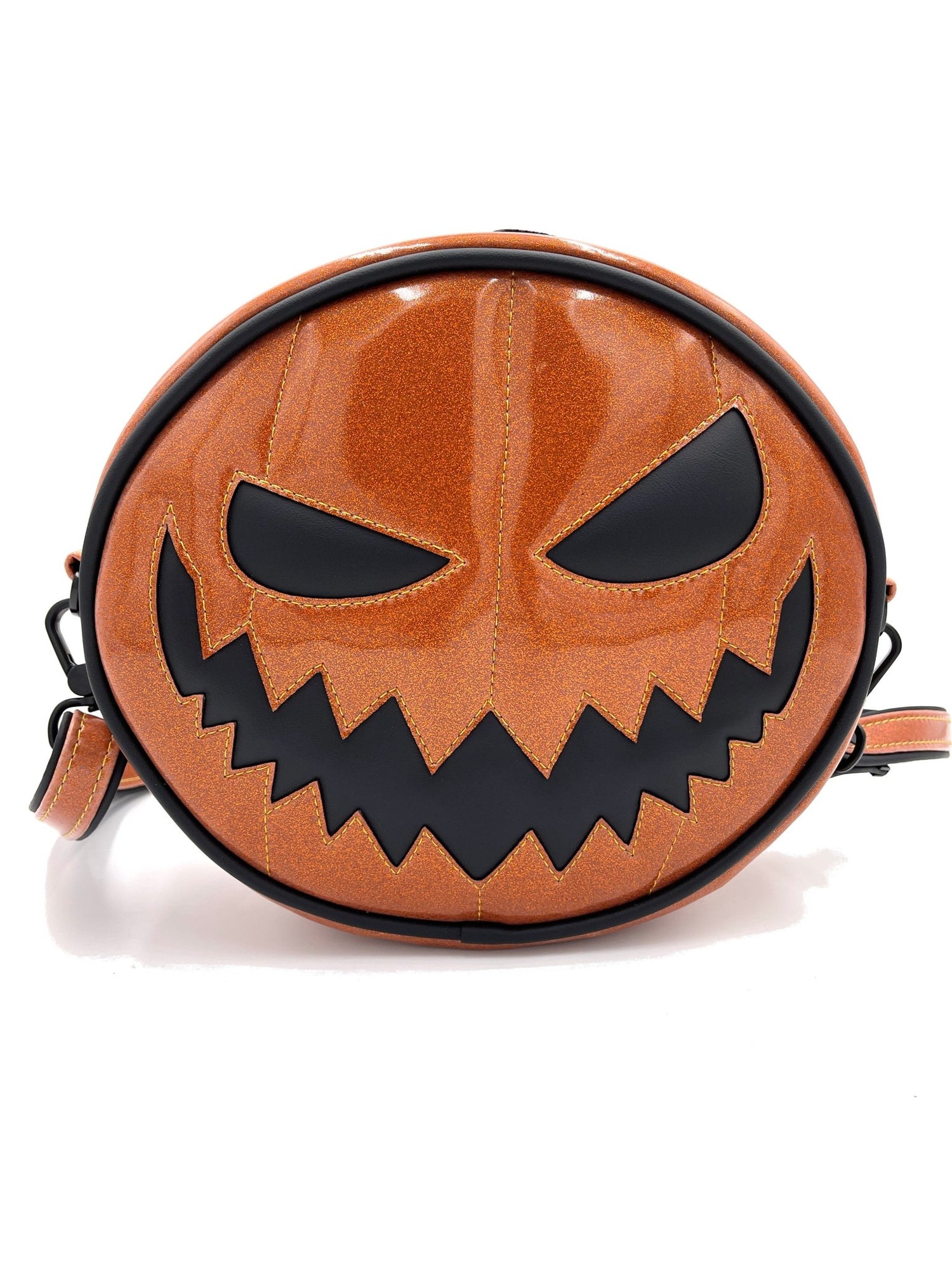 Dark Orange Glitter Pumpkin Bag - DefiantThreads