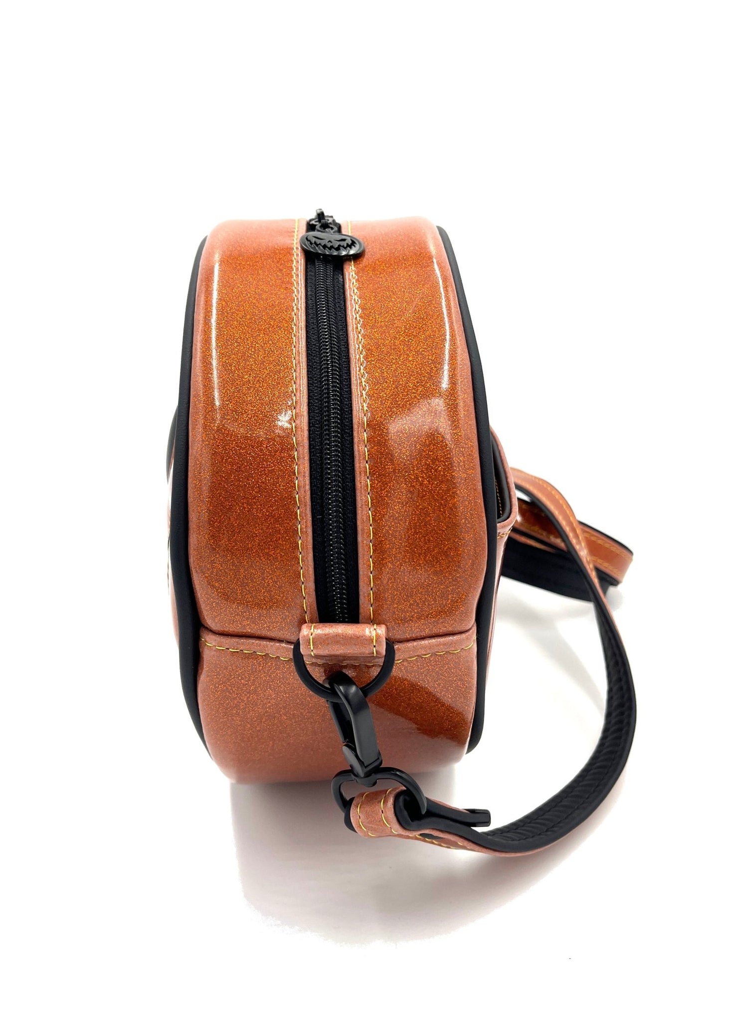 Dark Orange Glitter Pumpkin Bag - DefiantThreads