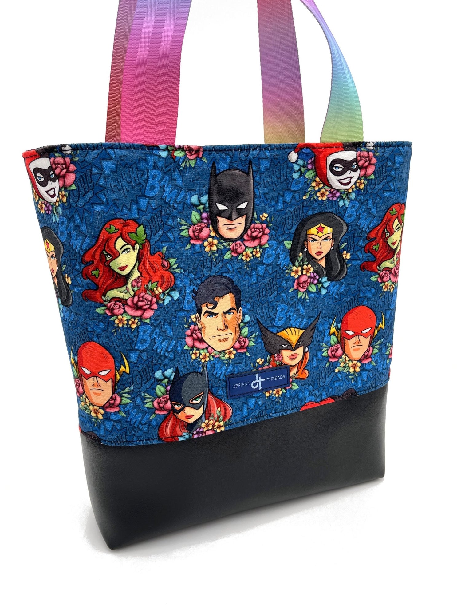Floral DC Superheroes Tote - DefiantThreads