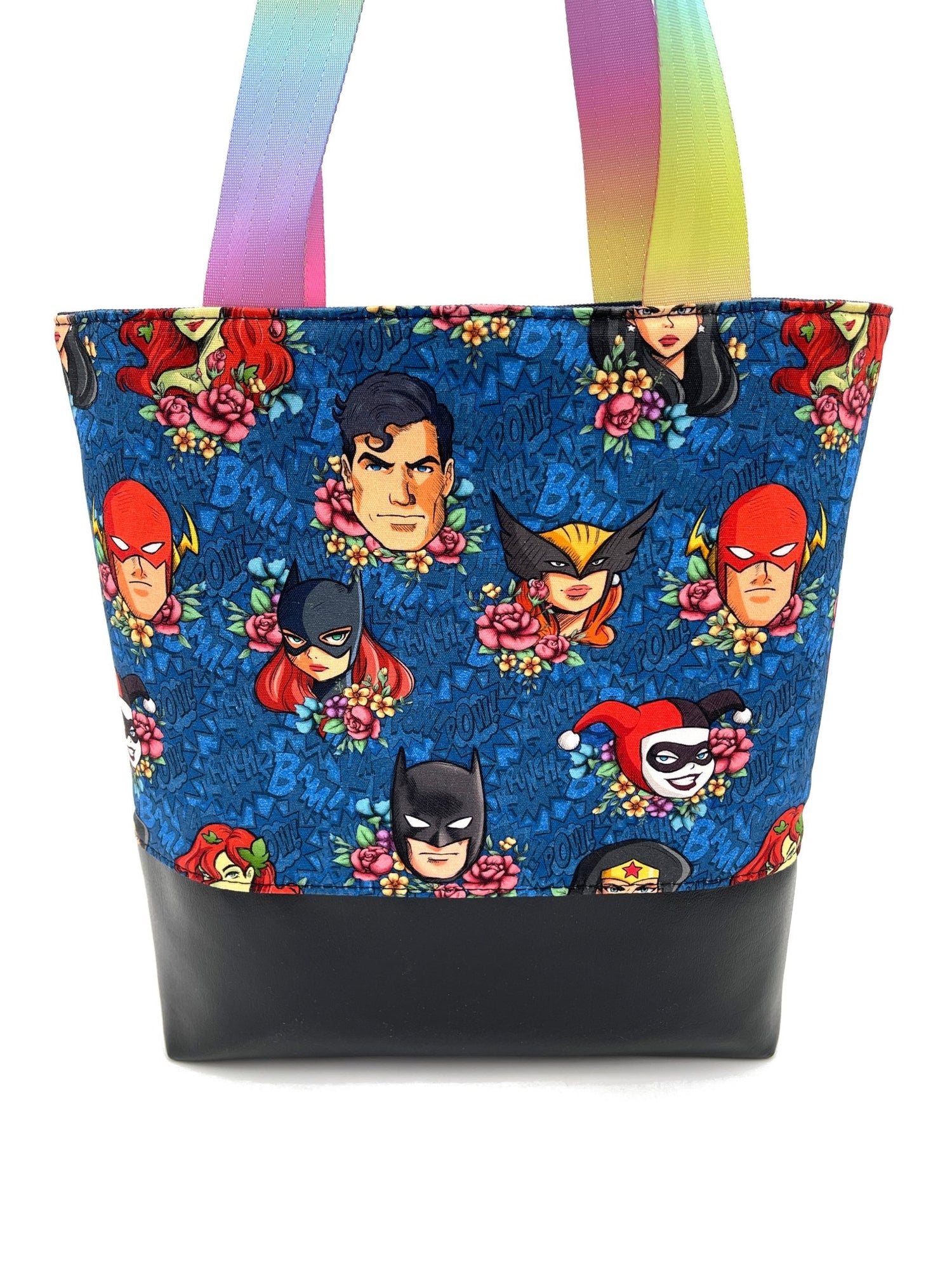 Floral DC Superheroes Tote - DefiantThreads
