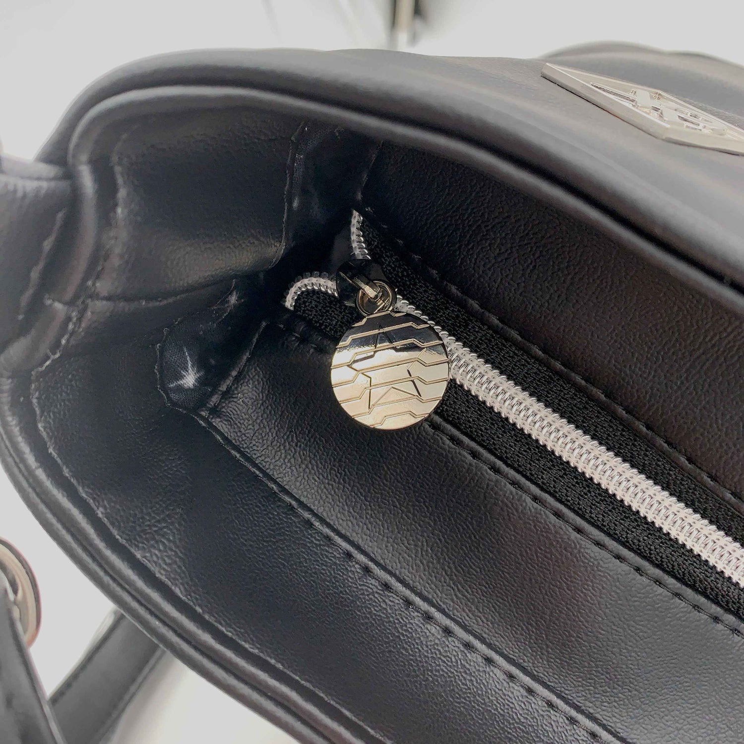 Black and Patent Silver Bucky Bucket Bag - DefiantThreads